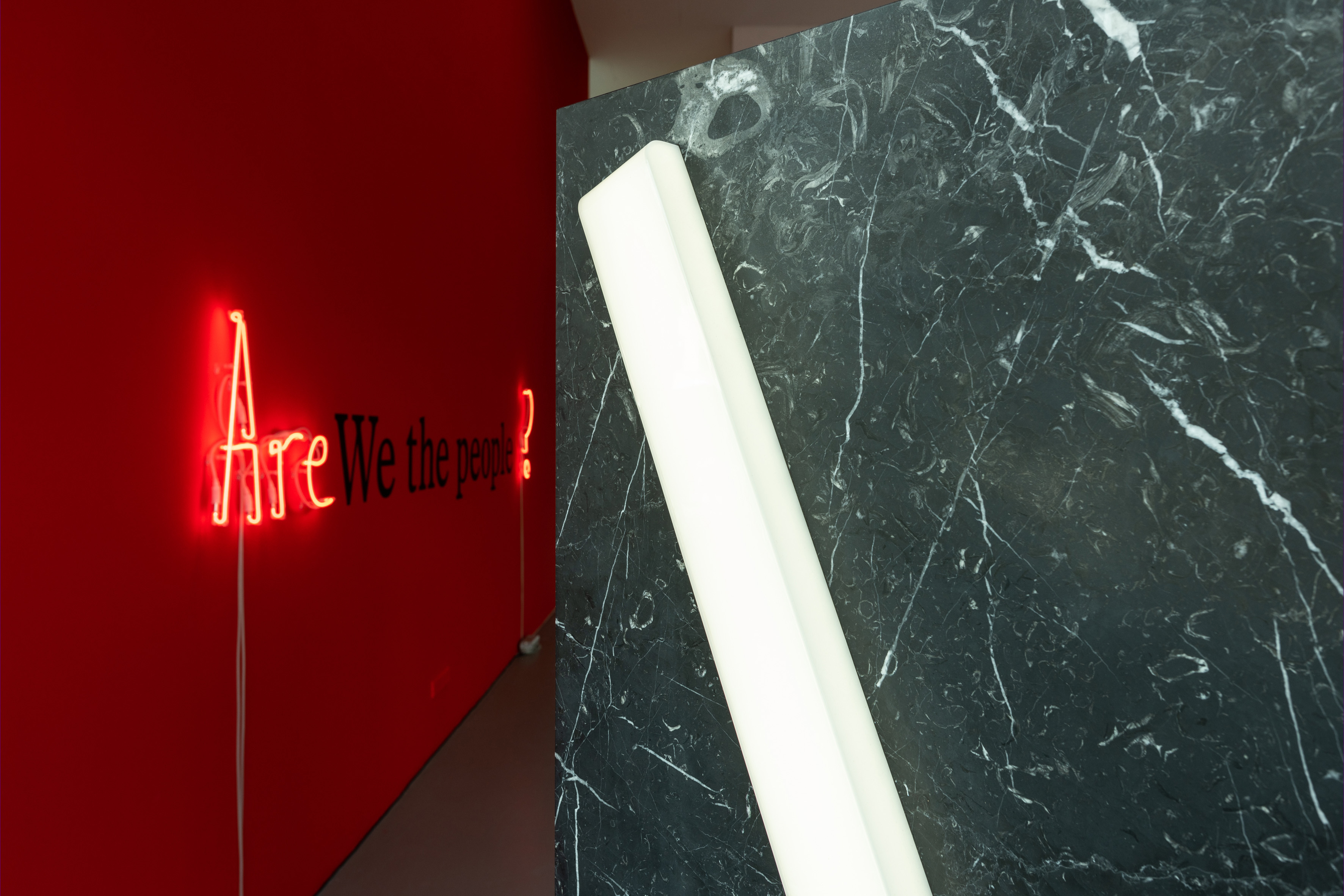 Works by Lerato Shadi ("Batho ba Me") and Kapwani Kiwanga ("Glow #7"), FLOAT, Foyer Kunstmuseum Celle