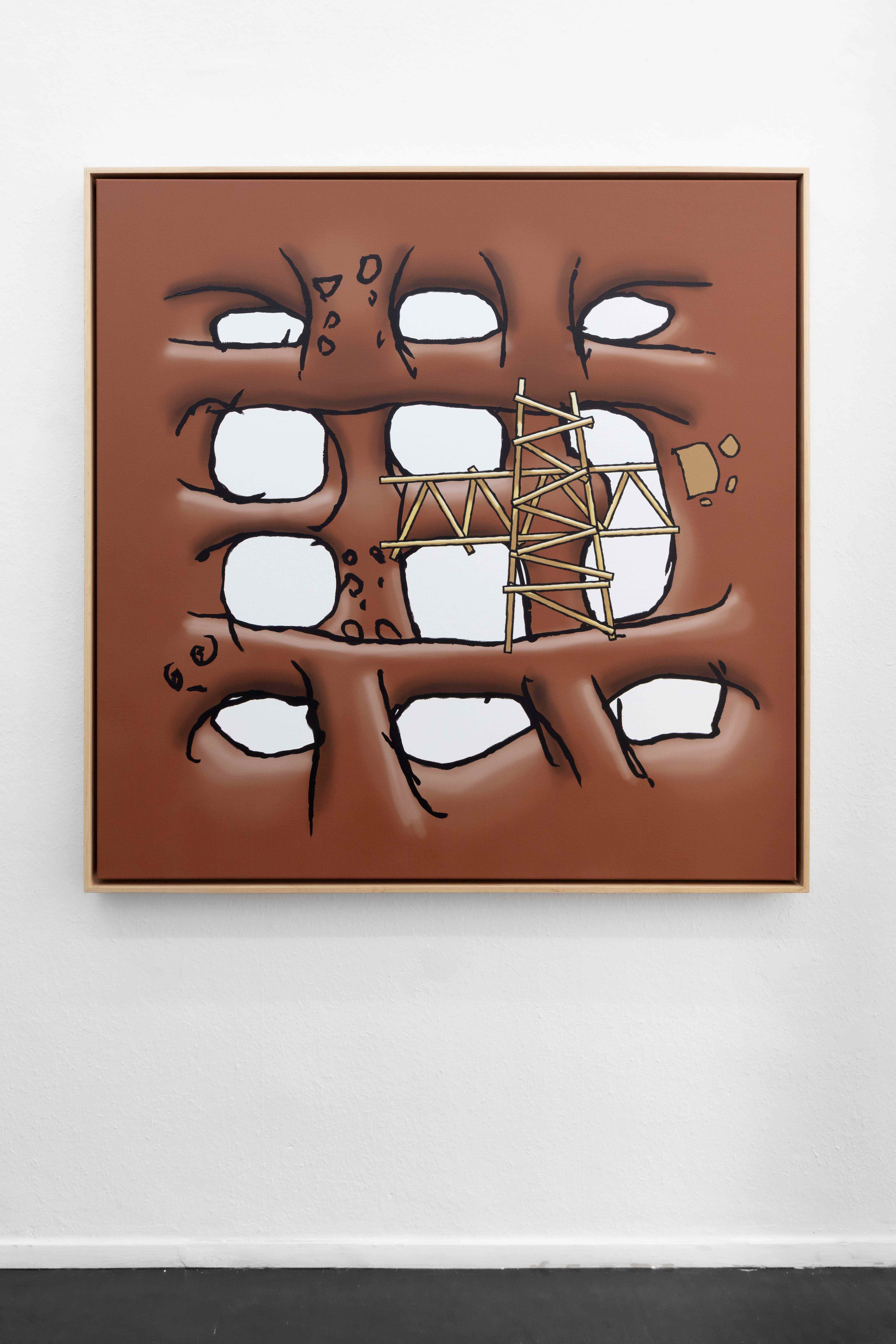 Richard Nikl, Denial of Ugliness, 2023 Acrylic, ink and varnish on canvas, 120cm x 120cm