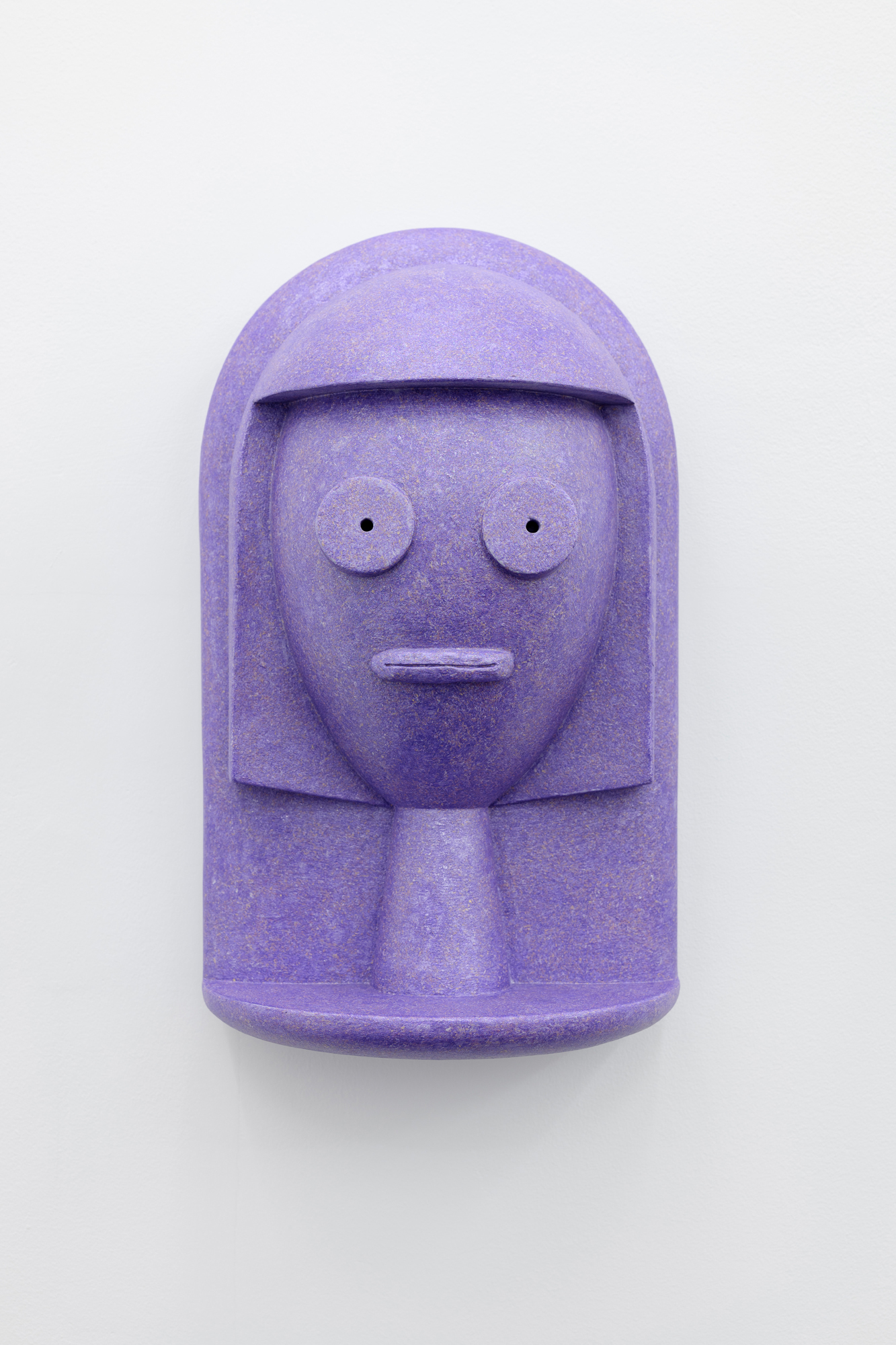 NICK EVANS  Waking Head (lilac), 2023,Painted fibre reinforced polymer gypsum, 47 x 28 x 17 cm