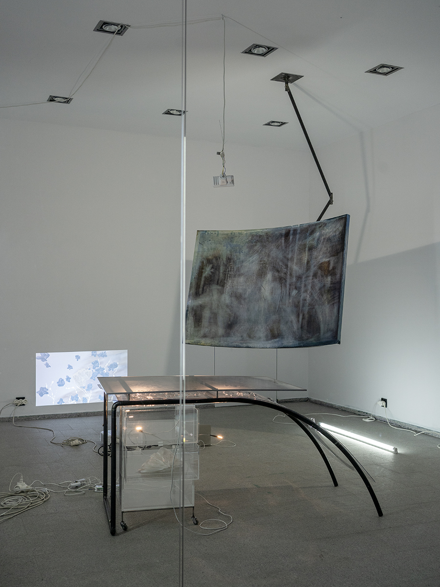 Linda Lach, Desk 01 + WUNDERKID, mixed media, 2023