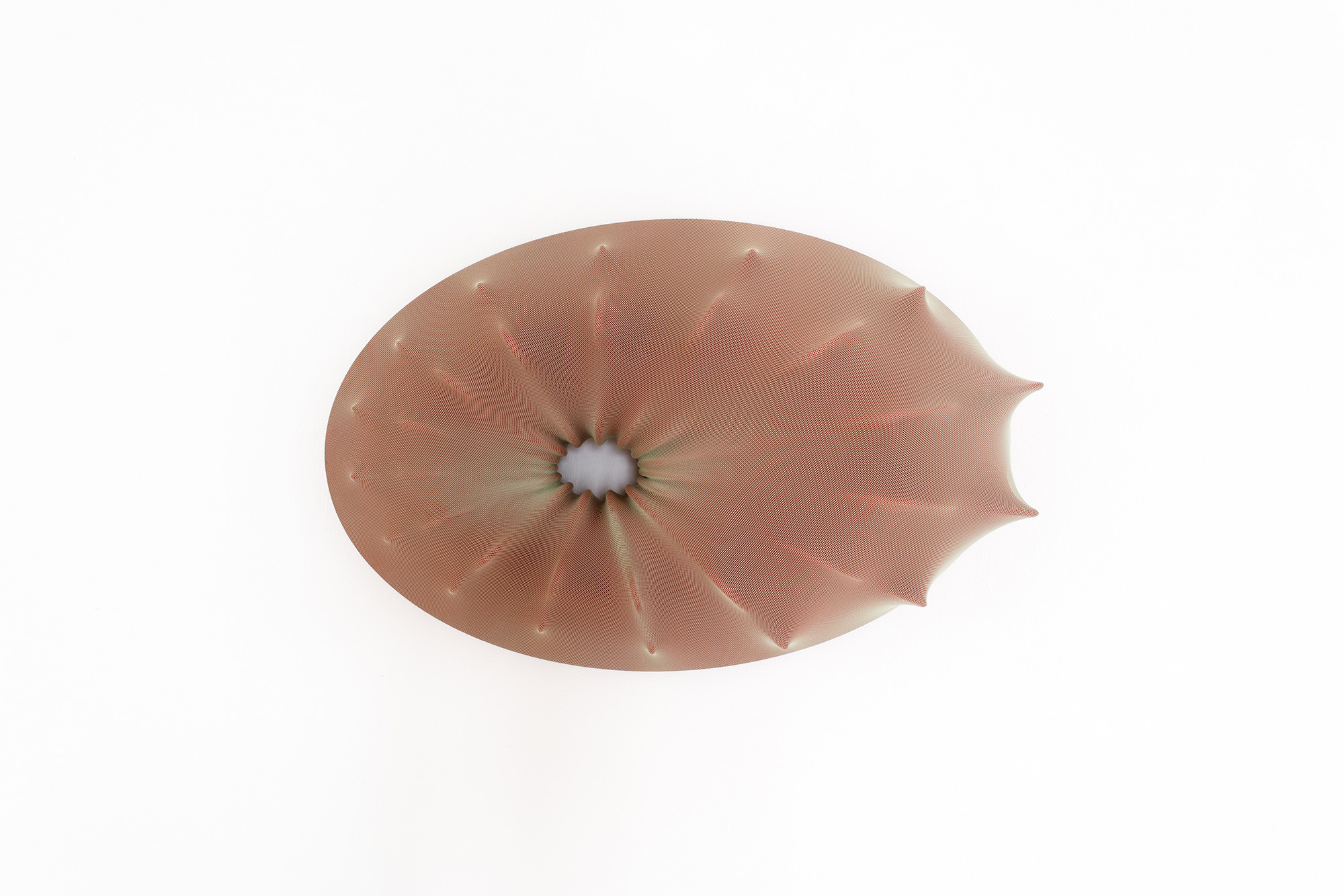 Grace Woodcock, Siphon IV, 2023, 58 x 38 x 13 cm. Textile and carved board.