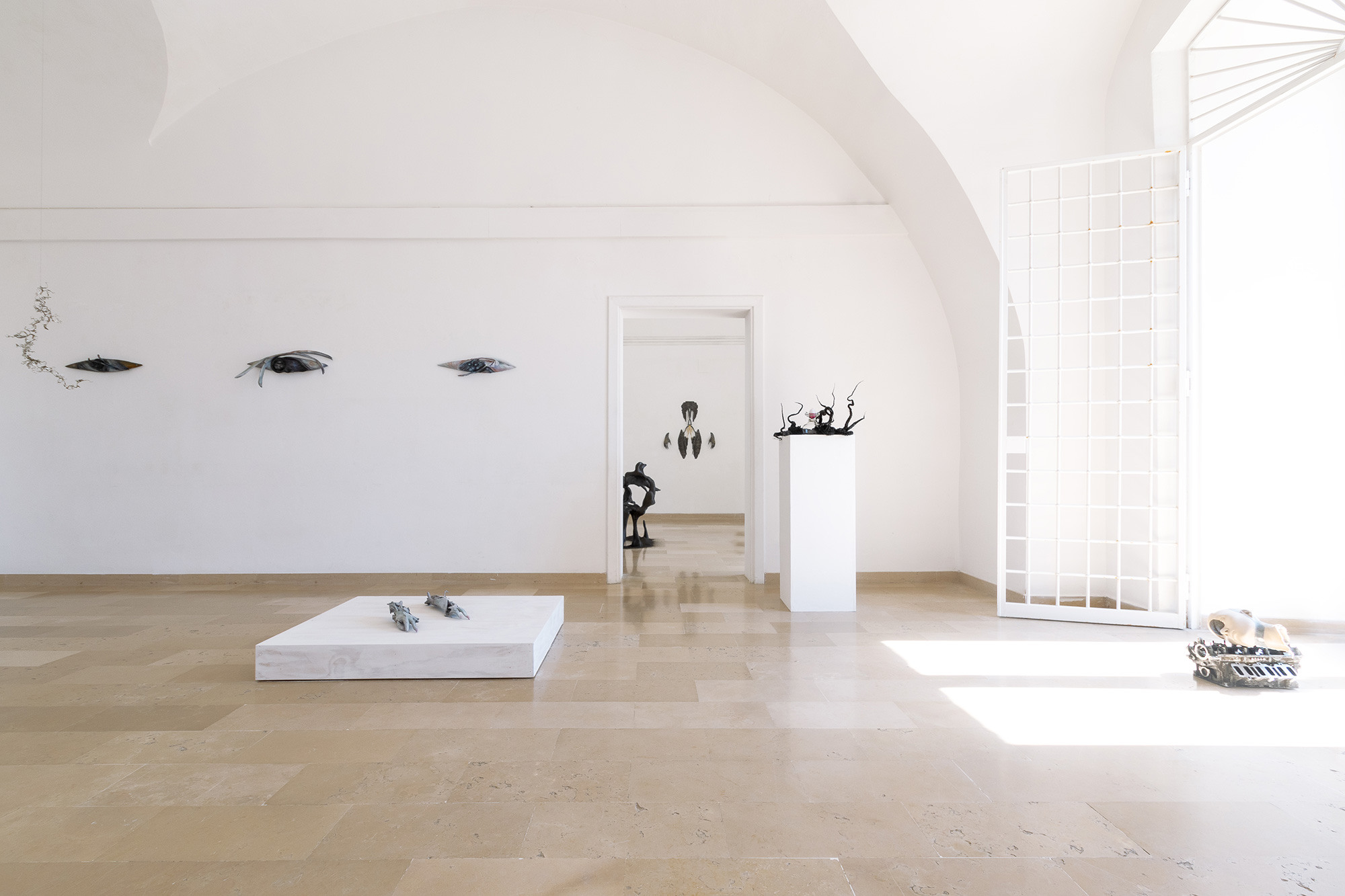 Installation view (Lucia Cristiani, Yein Lee, Ălie Autin, Nicolas Lamas, Leilei Wu, Petros Moris)