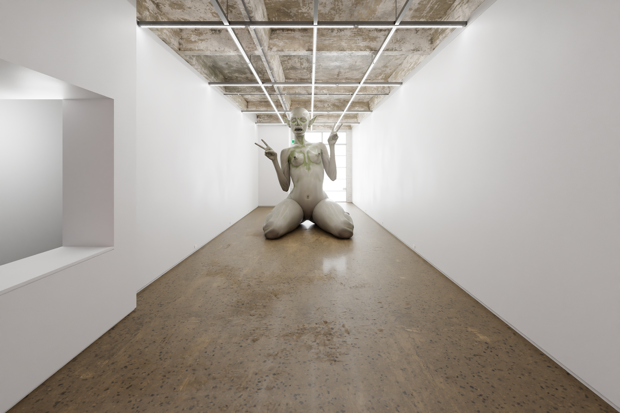 Travis John Ficarra, Chocolate Goblin, 2023, steel, fibreglass, automotive paint, clearcoat, 3.02 metre x 3.9 metre x 2.85 metre