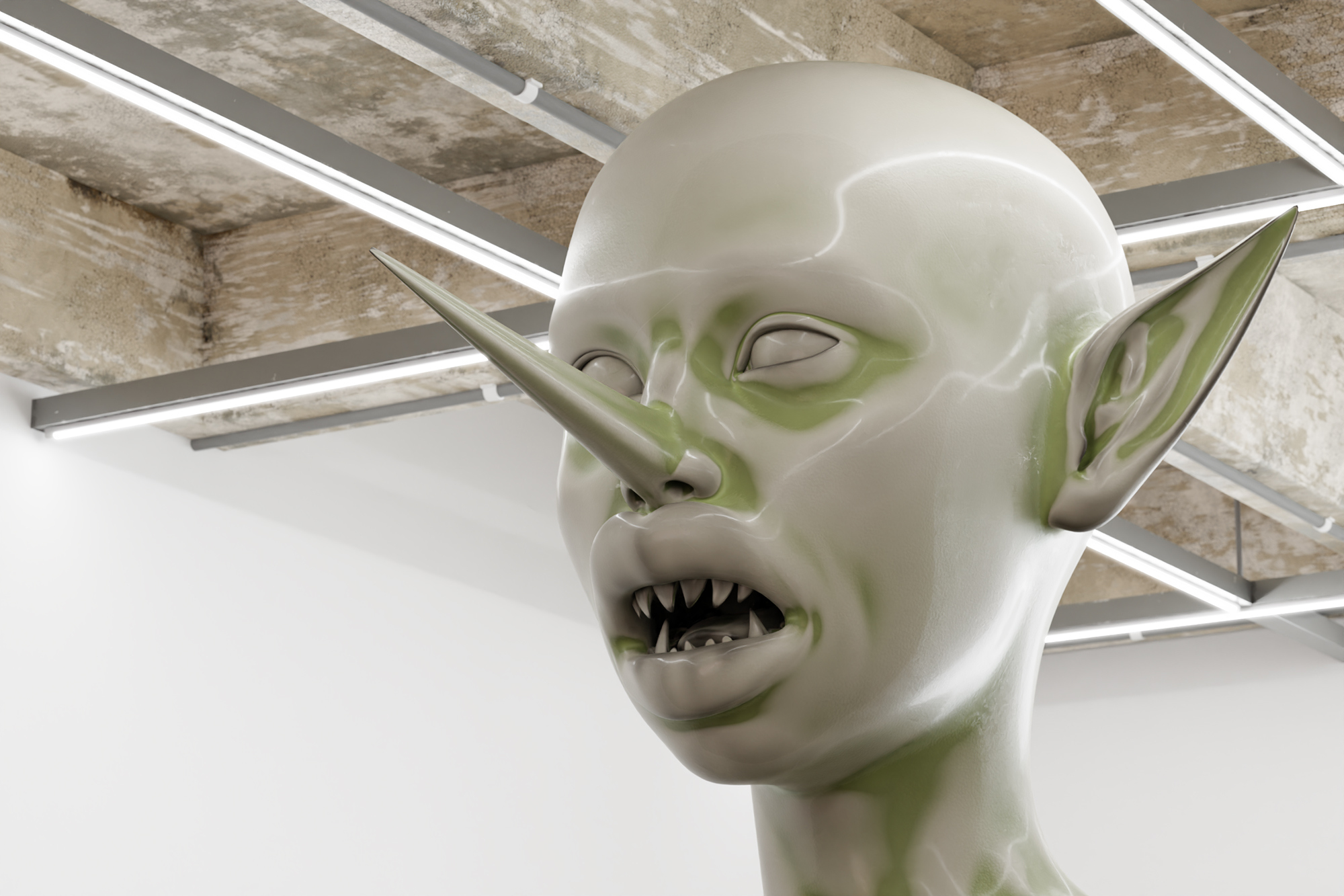 Travis John Ficarra, Chocolate Goblin, 2023, steel, fibreglass, automotive paint, clearcoat, 3.02 metre x 3.9 metre x 2.85 metre