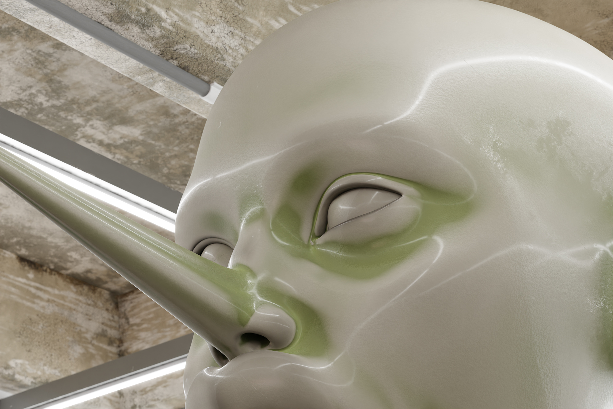 Travis John Ficarra, Chocolate Goblin, 2023, steel, fibreglass, automotive paint, clearcoat, 3.02 metre x 3.9 metre x 2.85 metre