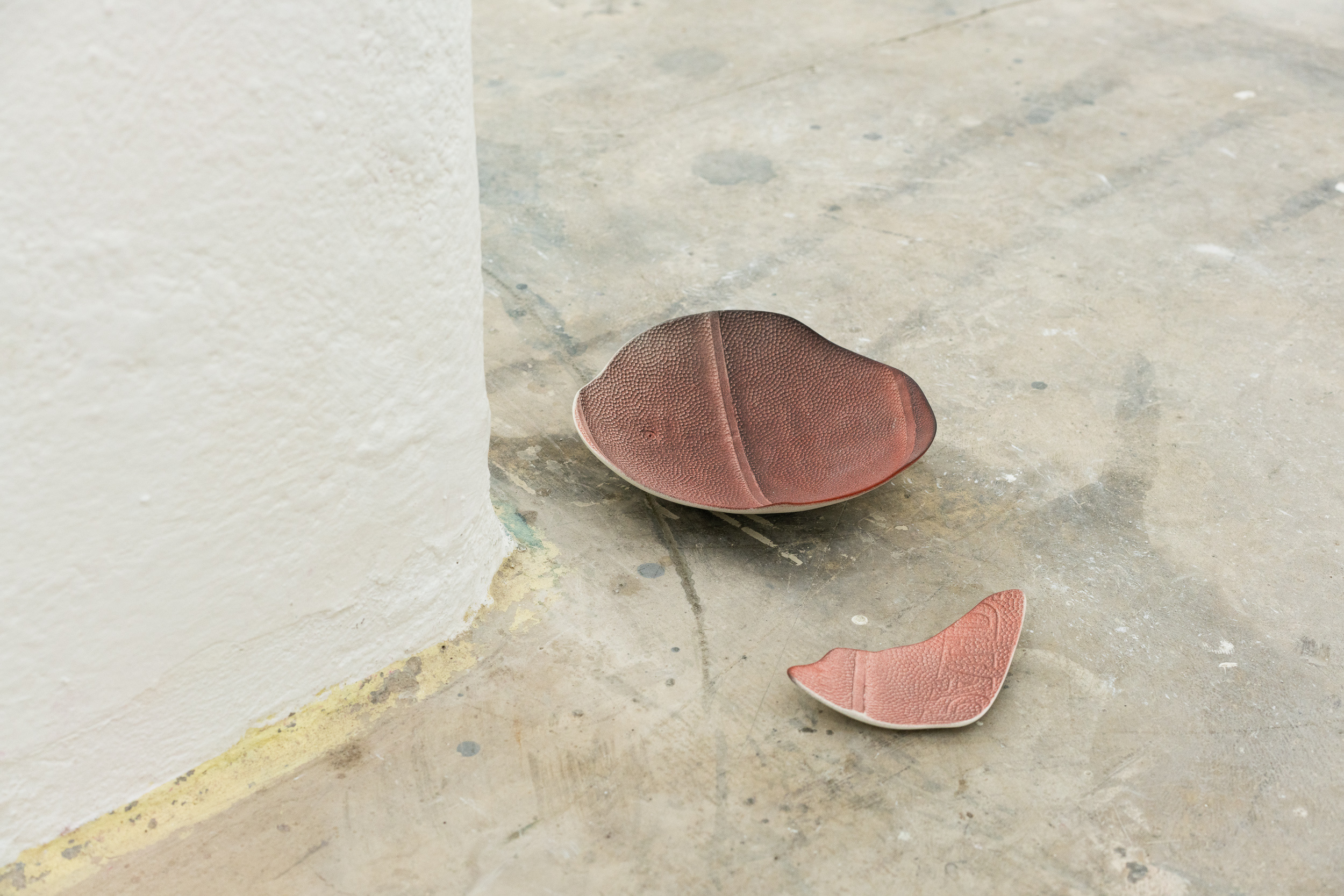 Juliane Tübke, KIN (12099), 2023, selbsttrocknender Ton, Pigment Maße variabel