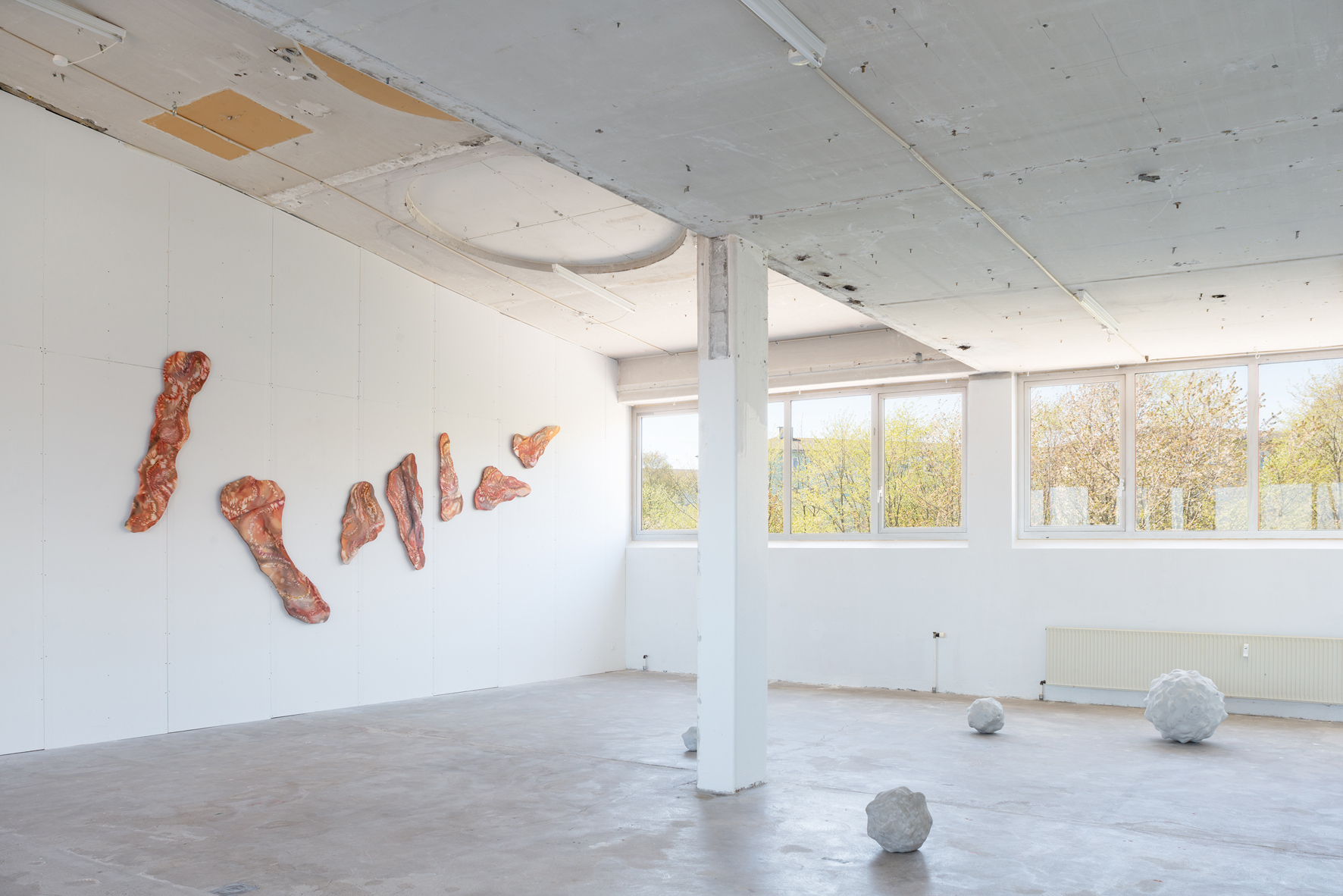 Fragments 2023 silk and hand cut plywood