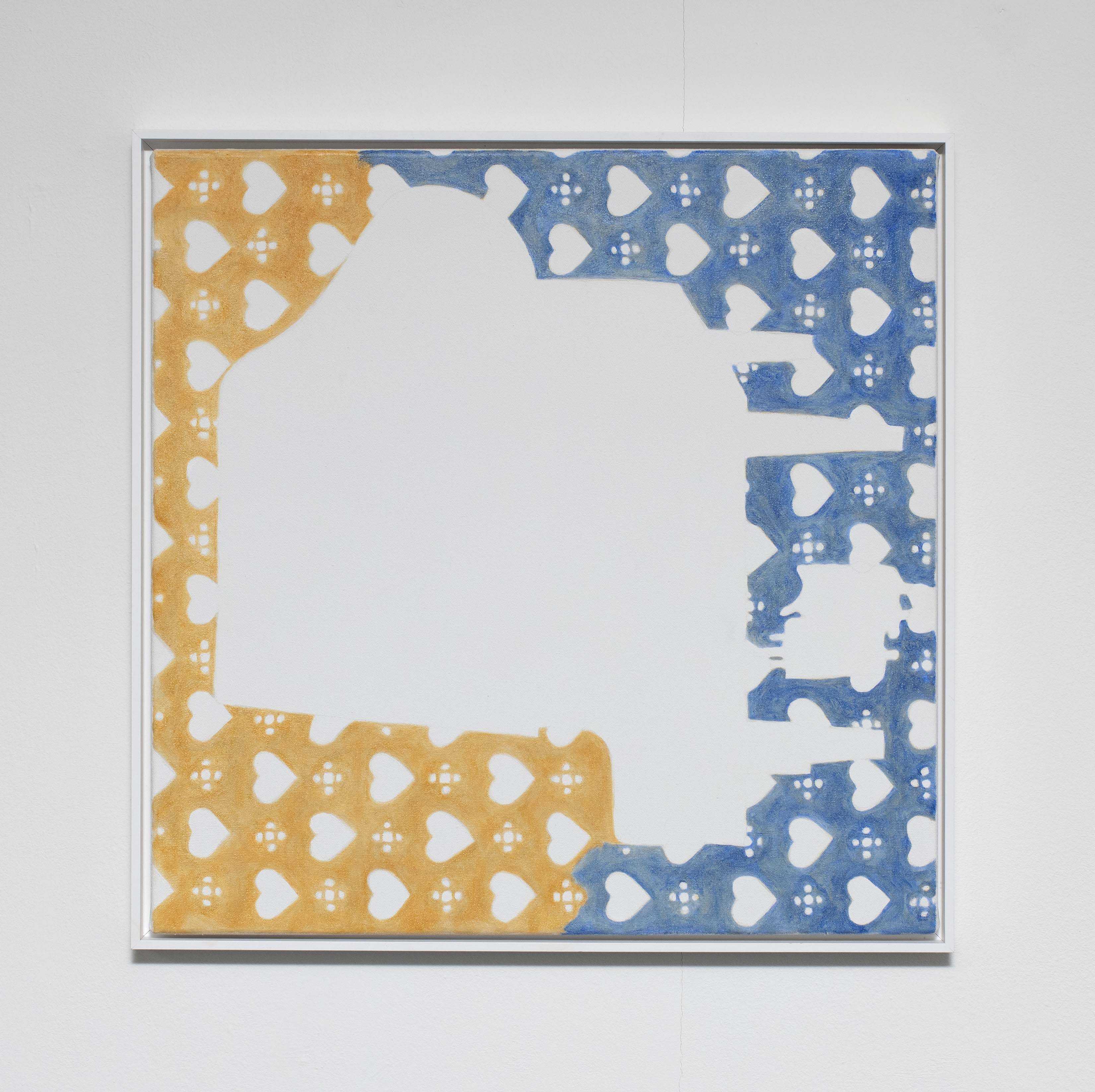 Melanie Akeret, So Clown, 2023, Acrylic, oil and colored pencil on canvas, 50 x 50 cm