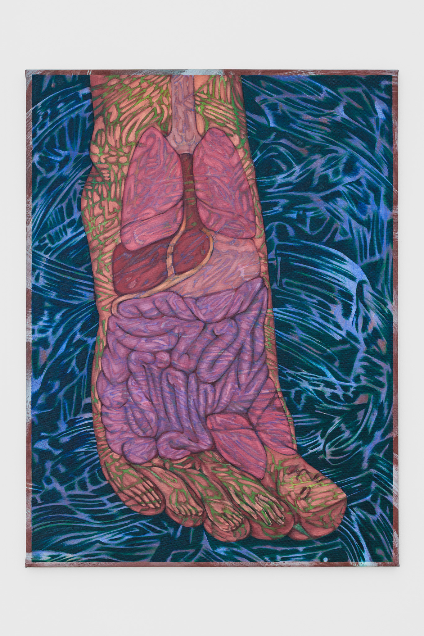 Minda Andrén: The other trunk, 2023 Oil, pigmented gesso on canvas, 80h x 60w cm