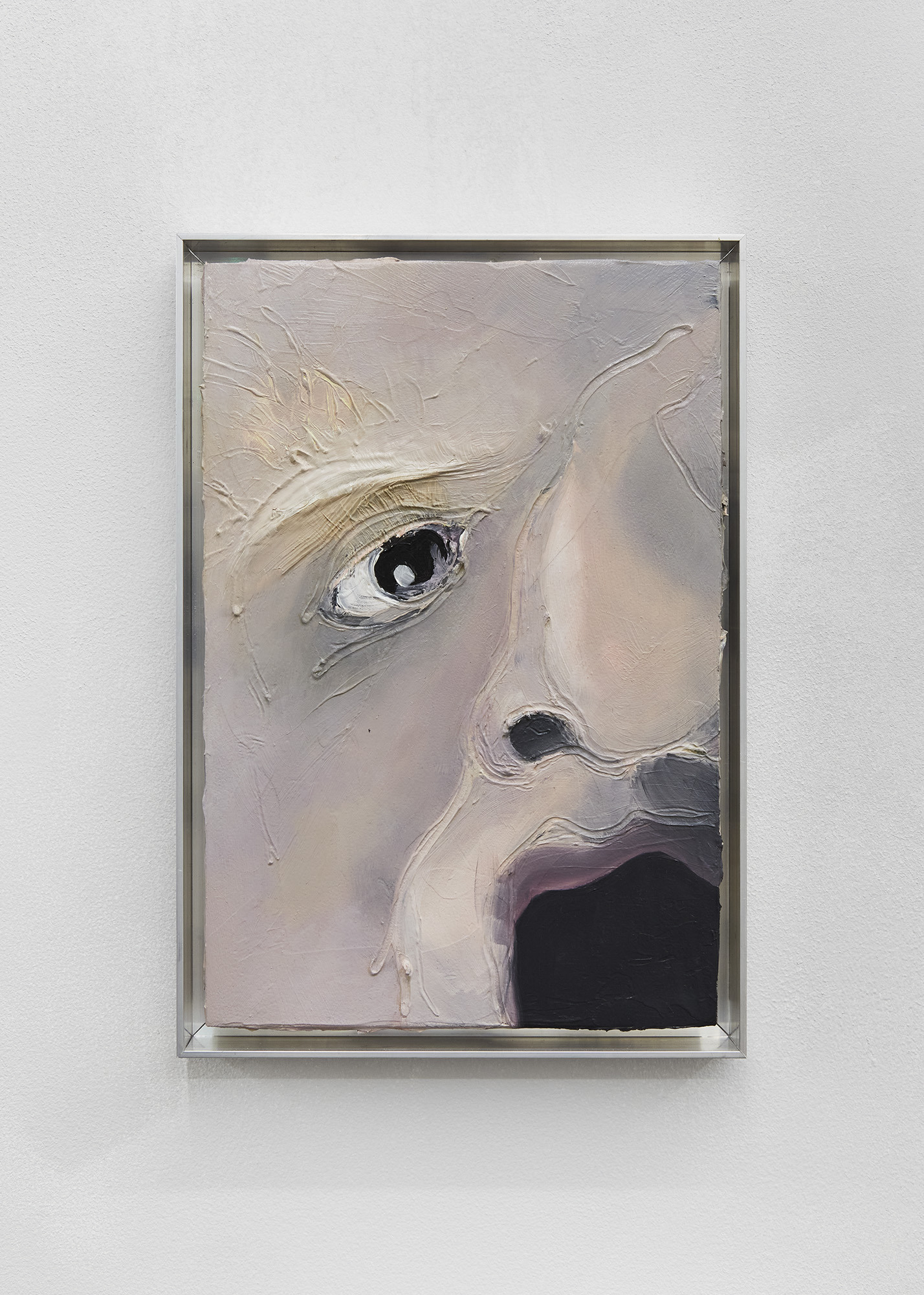 UnregelmĂ€Ăige Merkmale, 2019 Oil on board in aluminium frame 31.8 x 21.8 x 2.5 cm