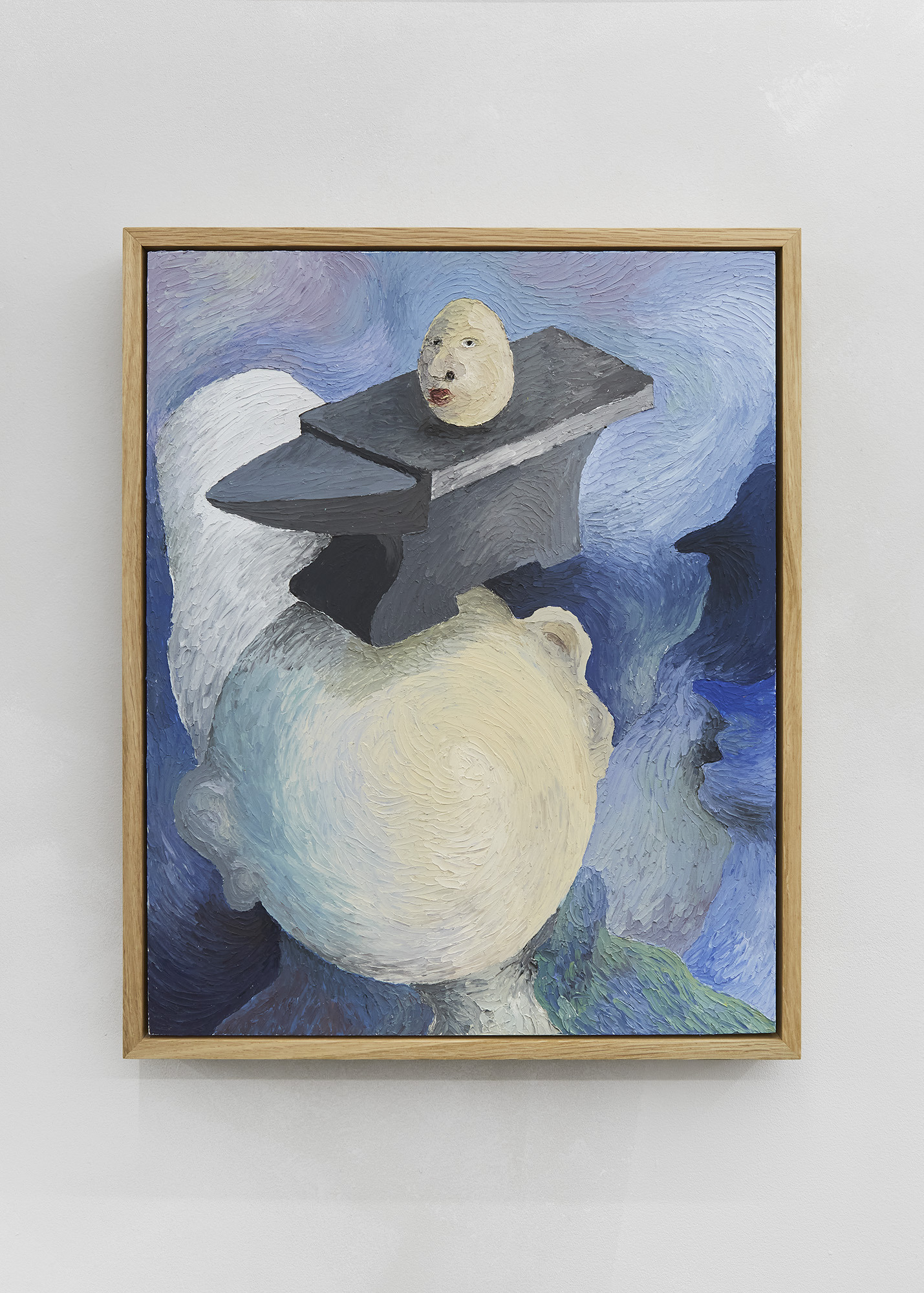 Ein von der Nacht geschmiedeter Bleiballon, 2022 Oil and cold wax on panel 53 x 43.1 x 4.6 cm