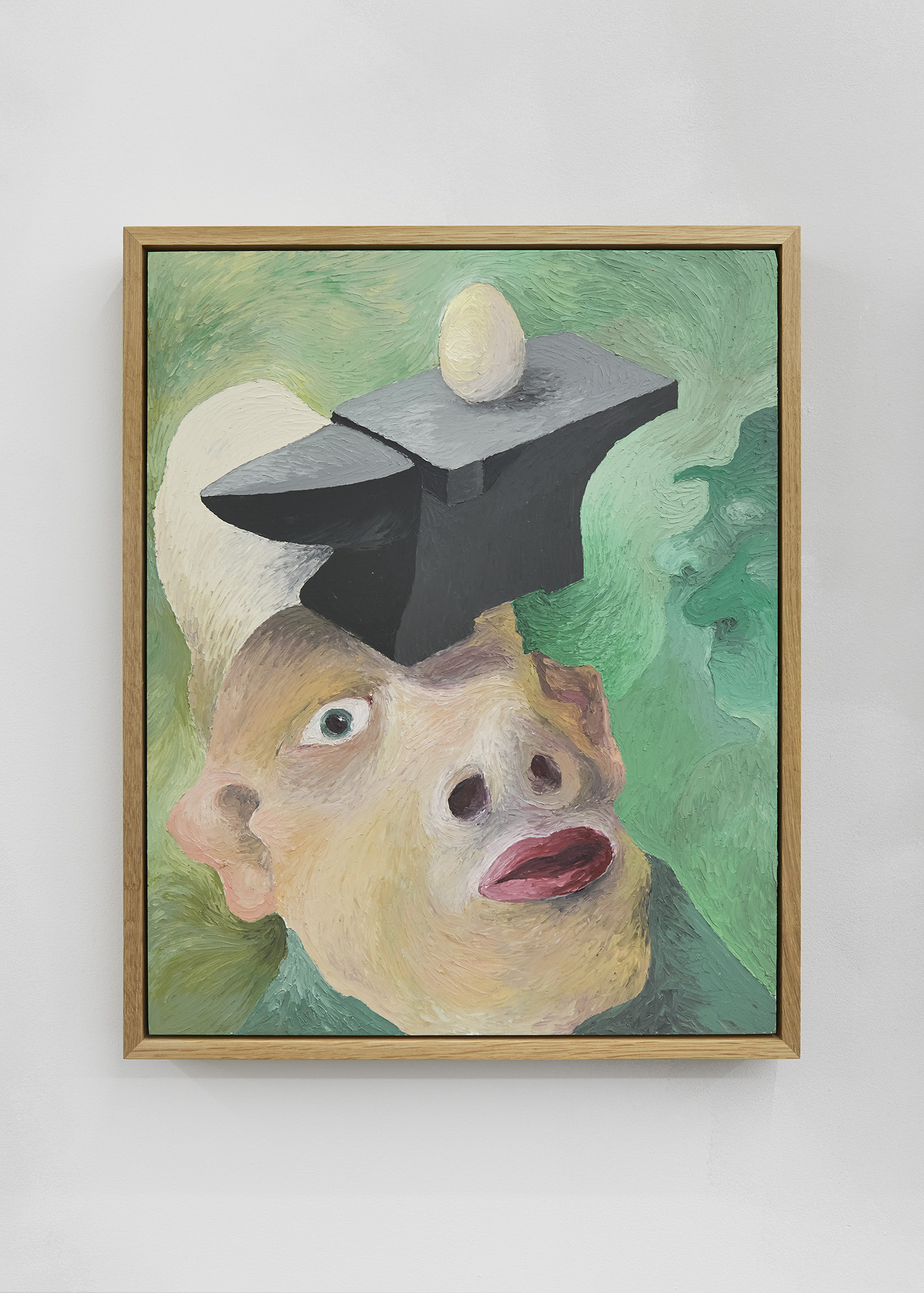 Ich kenne Schwere und es fĂŒhlt sich magisch an, 2022 Oil and cold wax on panel 53 x 42.9 x 4.6 cm