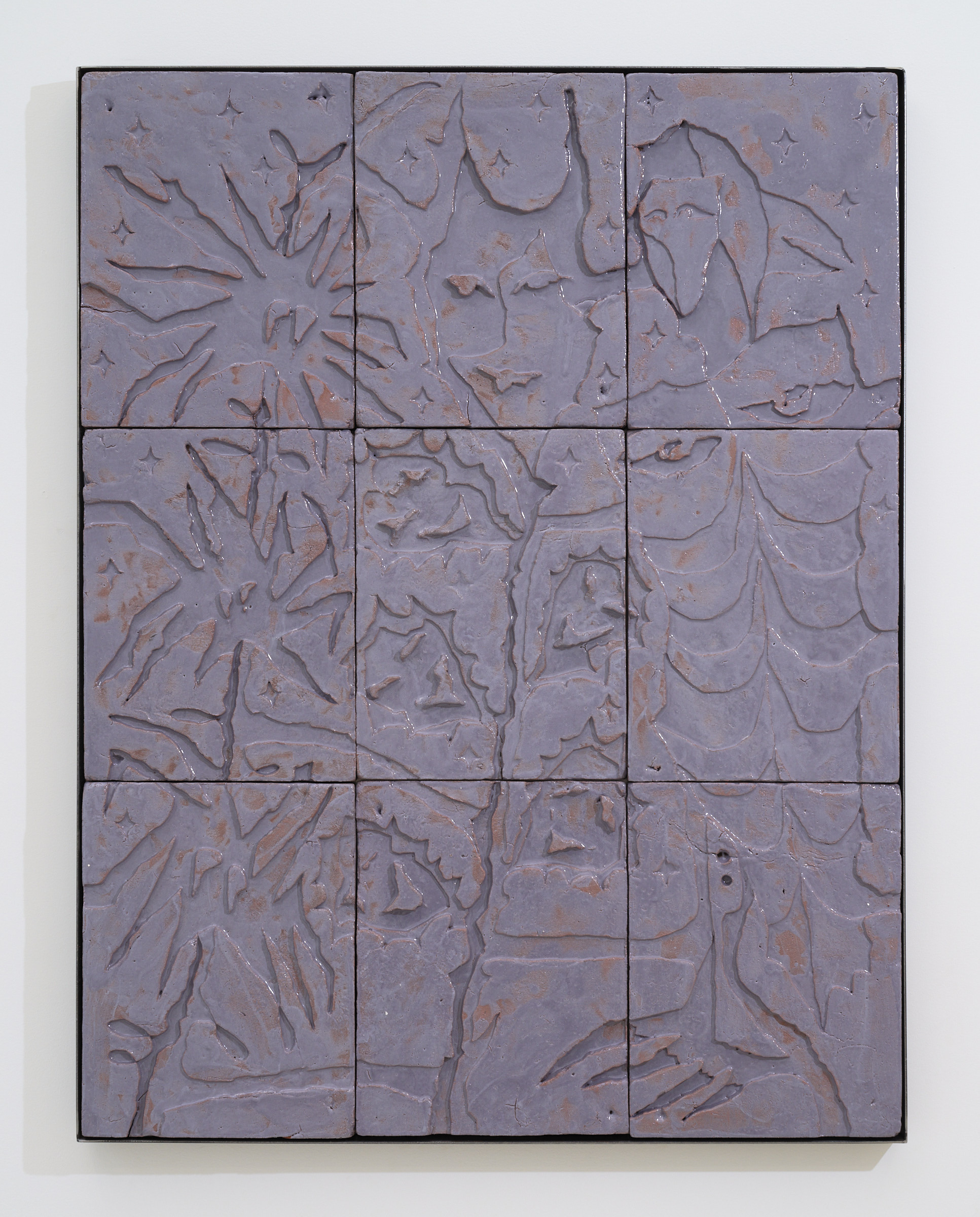 Tomás Díaz Cedeño Fuimos 3 al Caer la Noche (We Were 3 at Nightfall), 2023 Ceramic, glaze, steel 38 3/4 x 30 inches