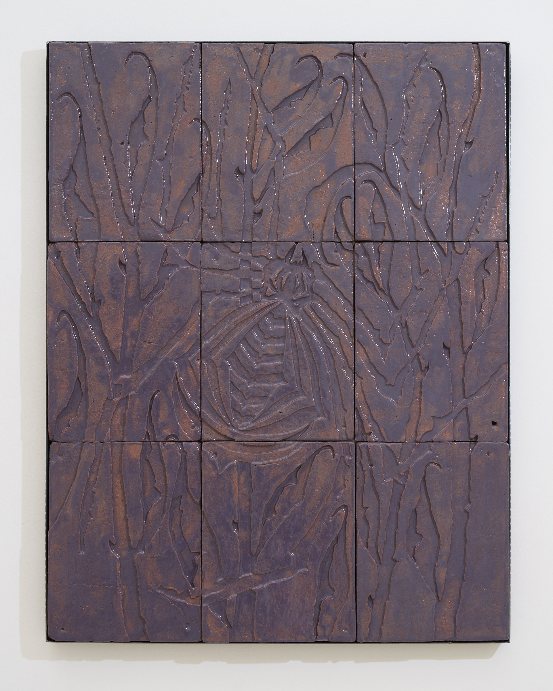 Tomás Díaz Cedeño False Eyelashes, Distant Car Noises, 2023 Ceramic, glaze, steel 38 x 30 3/4 inches