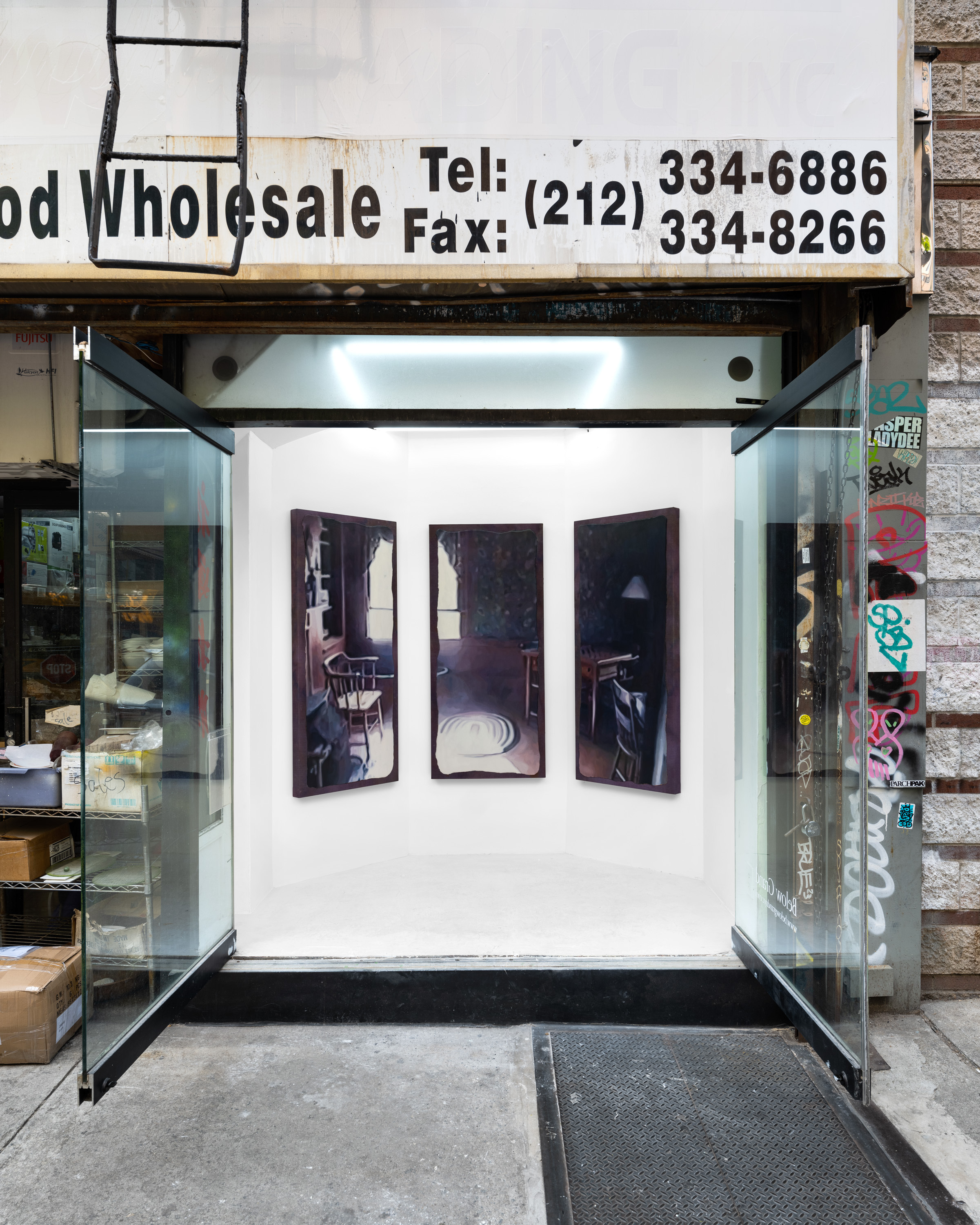 Installation view, Stepen Deffet: Shadow Heir, Below Grand, New York, 2023