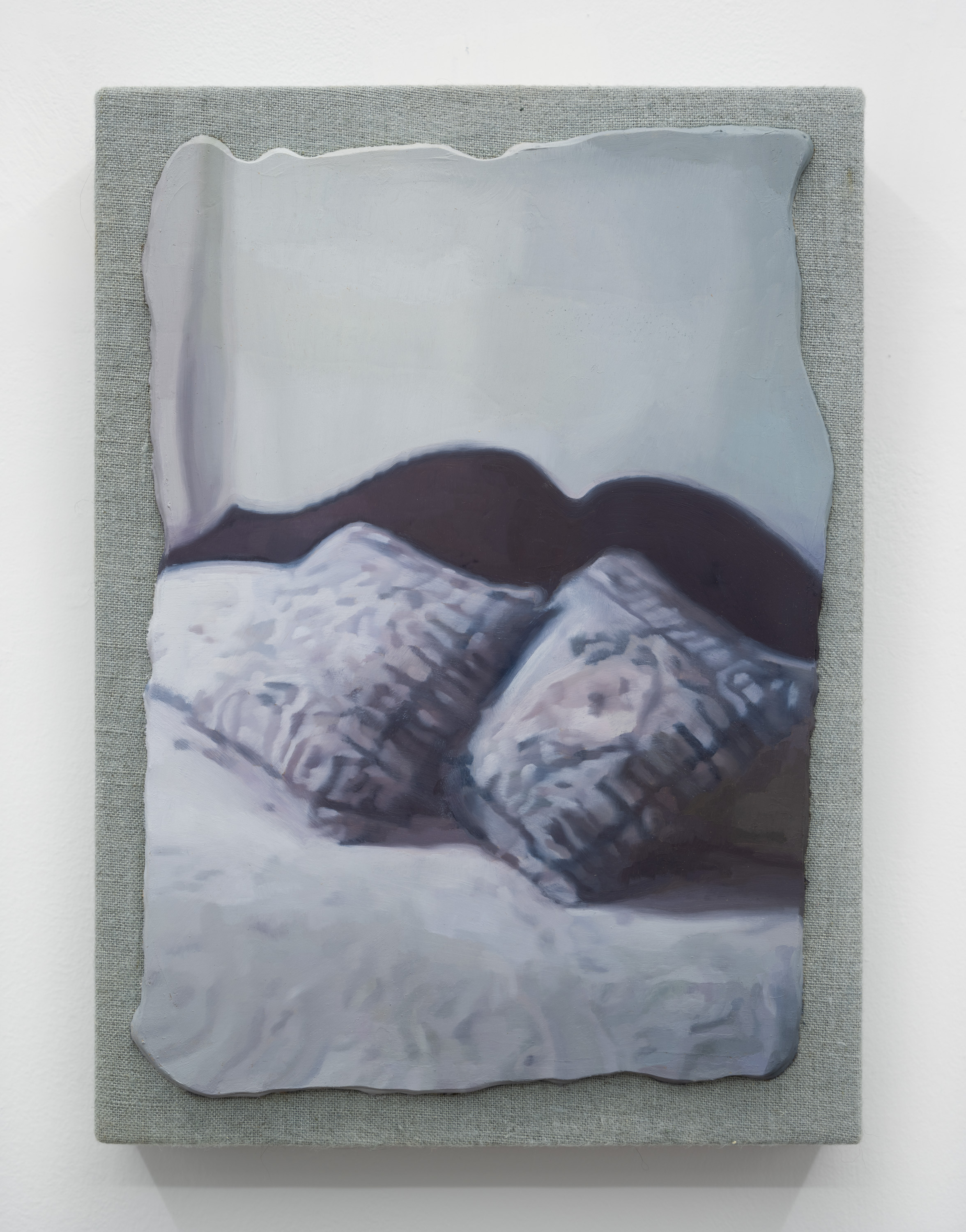 Metope: Bed, 2023 Oil on linen stretched panel 12.25 x 9 inches