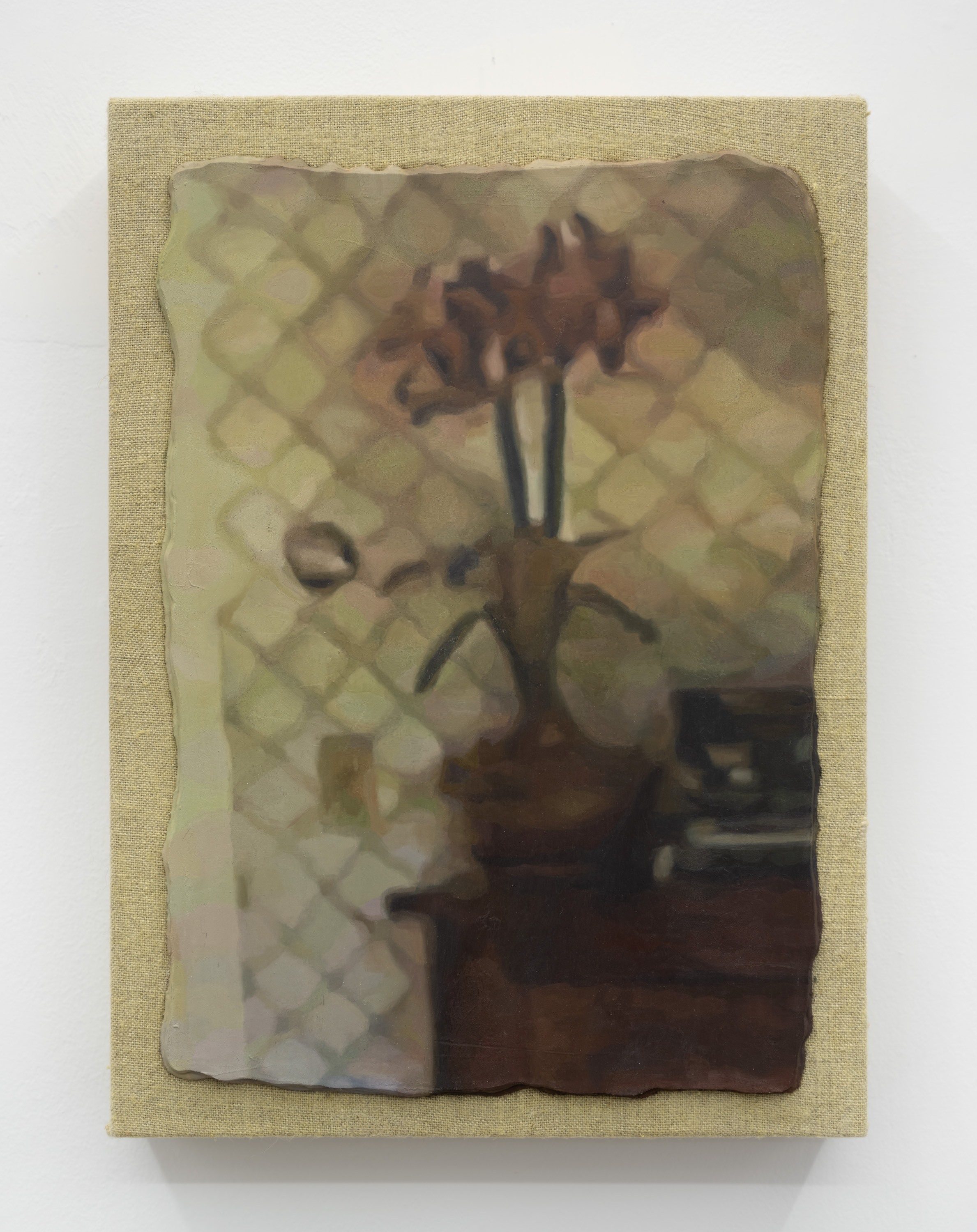 Metope: Plant (yellow), 2023 Oil on linen stretched panel 12.25 x 9 inches