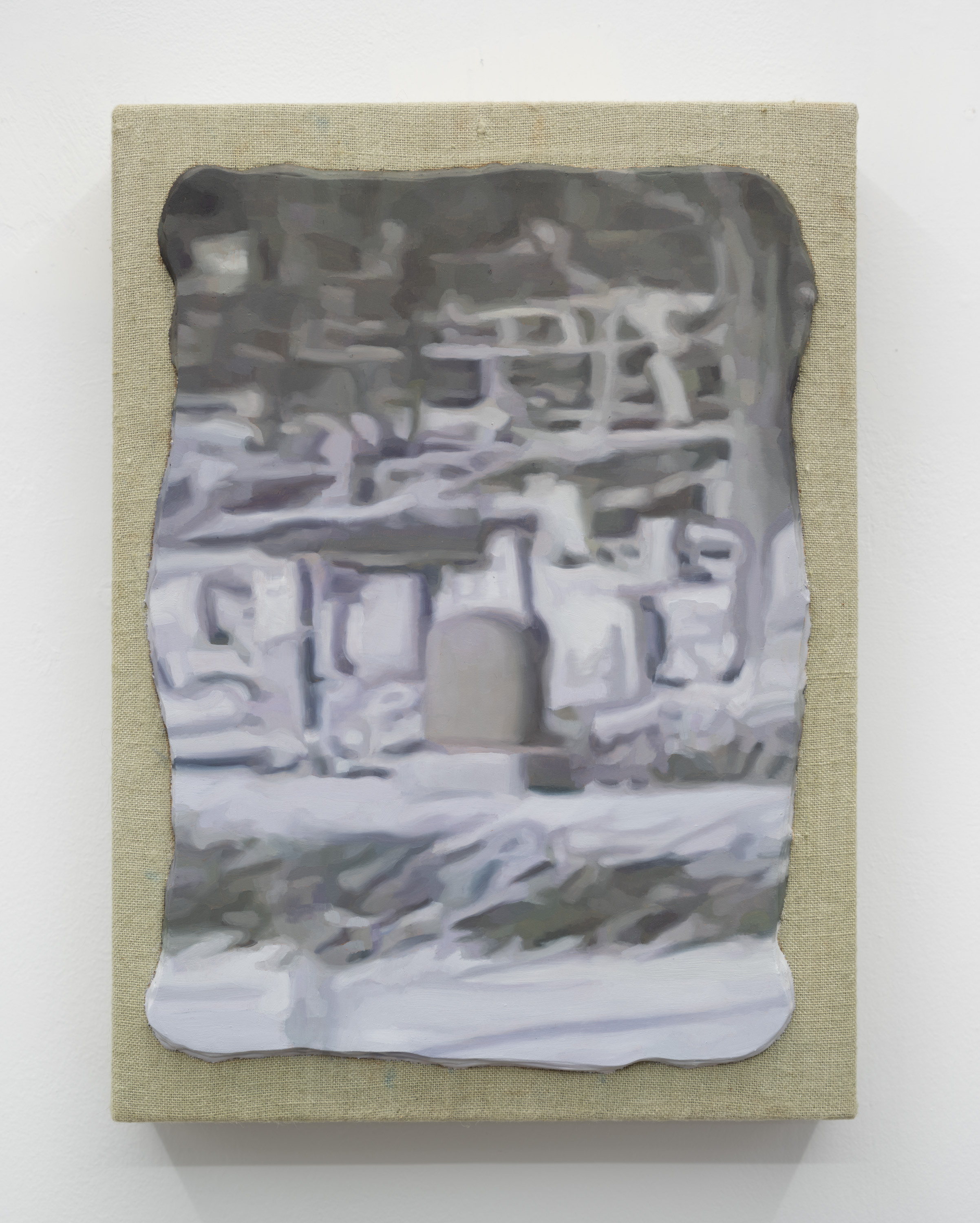Metope: Grave, 2023 Oil on linen stretched panel 12.25 x 9 inches