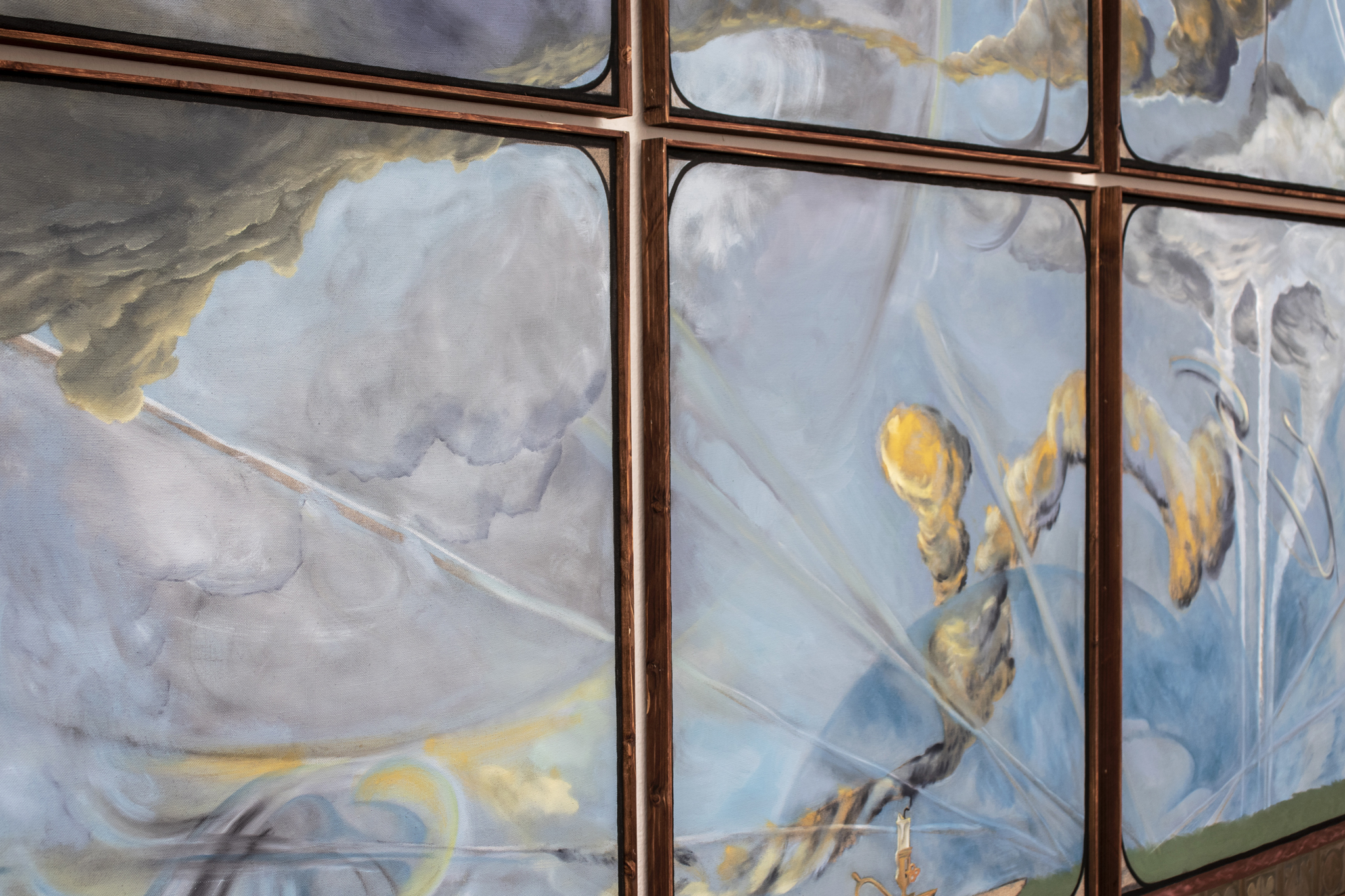 Josefina Anjou / Window view, 2022. Oil on canvas, tinted pine, 215â€‰Ã—â€‰192â€‰cm. [details]