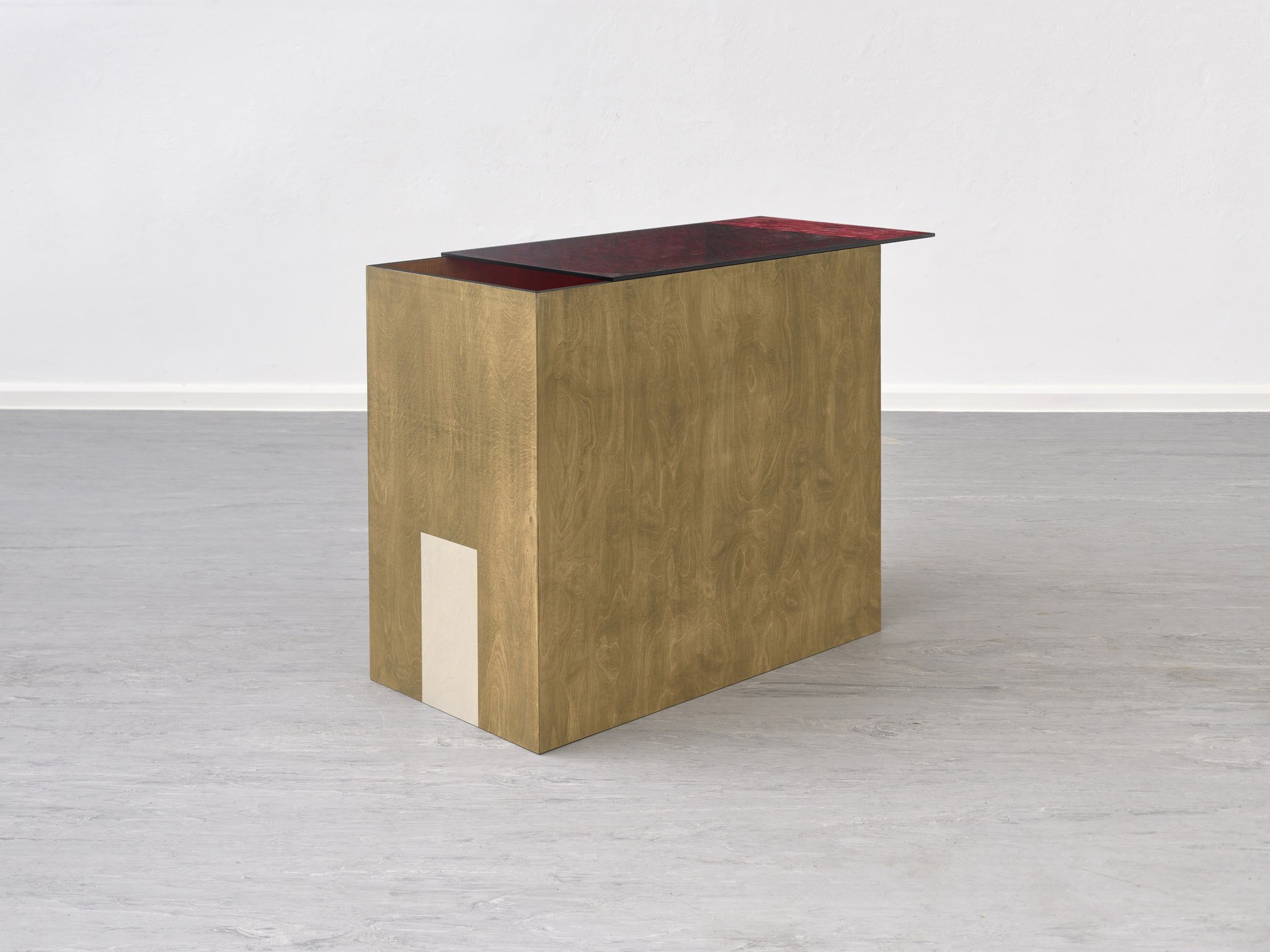 Sunah Choi, "Sideboard Building", 2023, wood, color, glass, varnish, 102 x 76 x 45 cm 