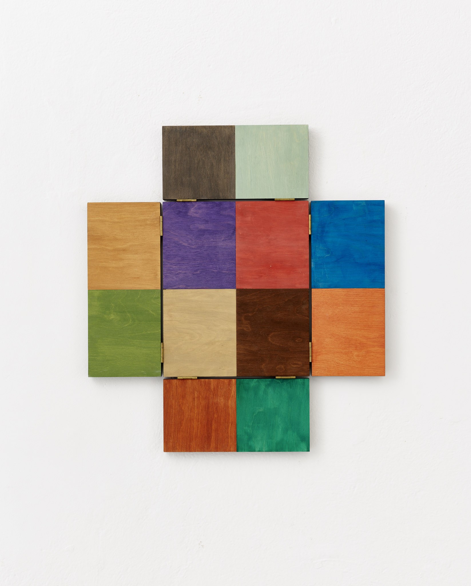 Sunah Choi, "Maquette (Room with painted walls and floor)", 2023, wood, color, brass, 60 x 60 x 2 cm