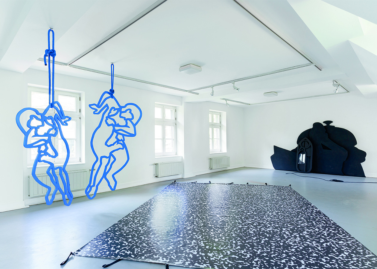 Denise Werth, Where are you tonight? - Gigantic Days (Where are you tonight?) I+II, Composition Carpet, Buoyancy Aid II, Composition Shadow, 2023