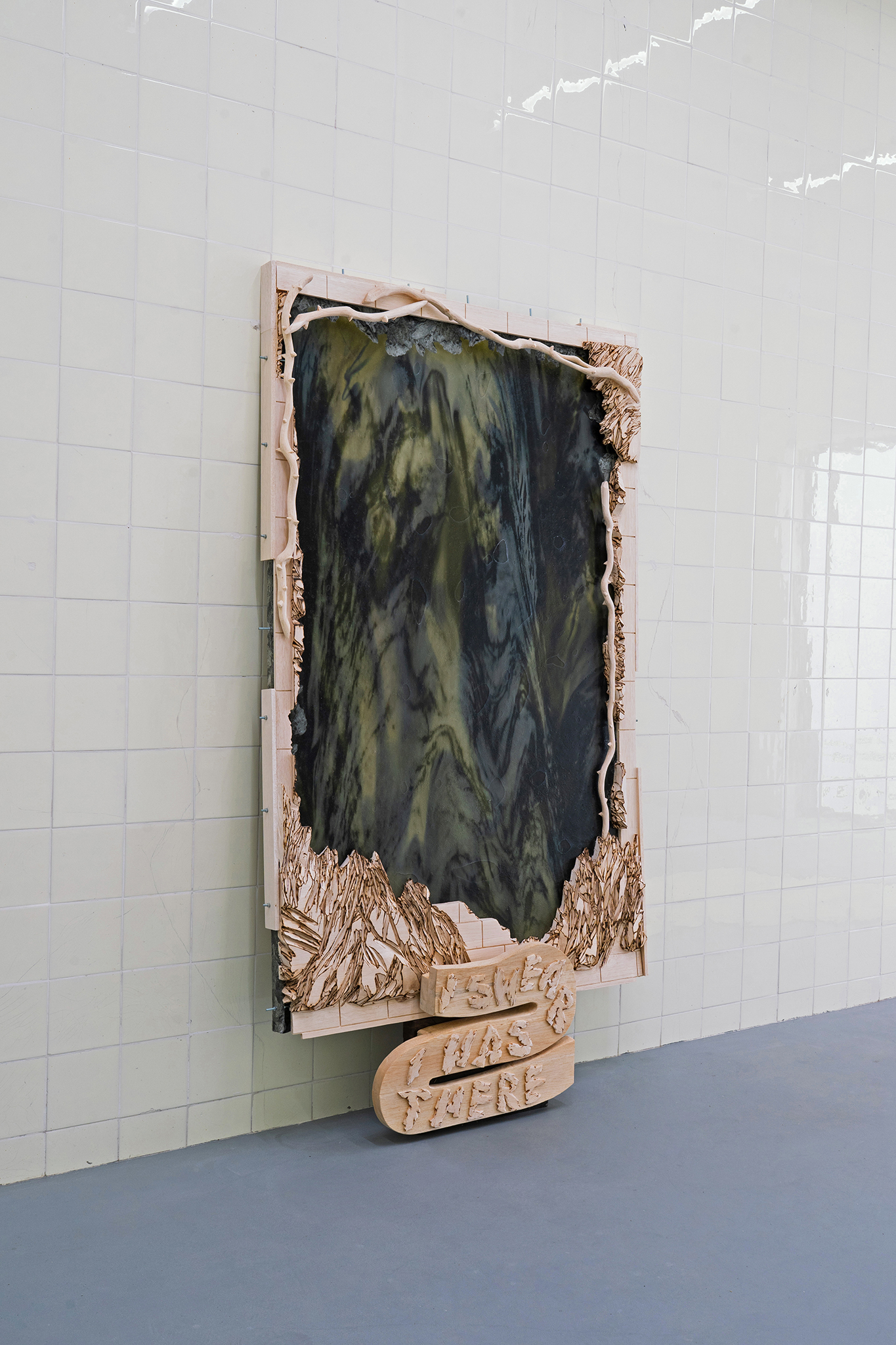 changing states (2), 2023  Balsa wood, silicone, printed fabric, padding 190 x 105 x 6 cm