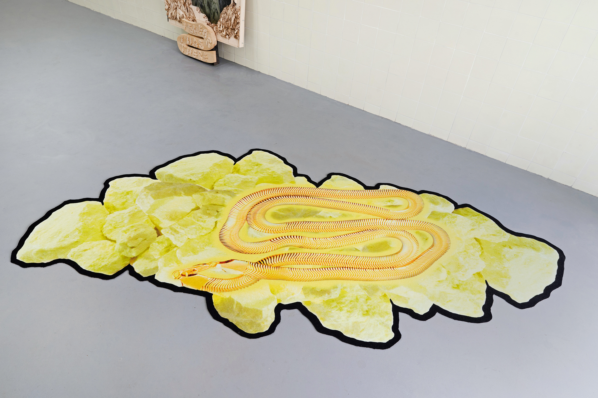 snake chain, 2023. Printed carpet, velour, tufted 280 x 150 cm Edition of 3 plus 1 AP