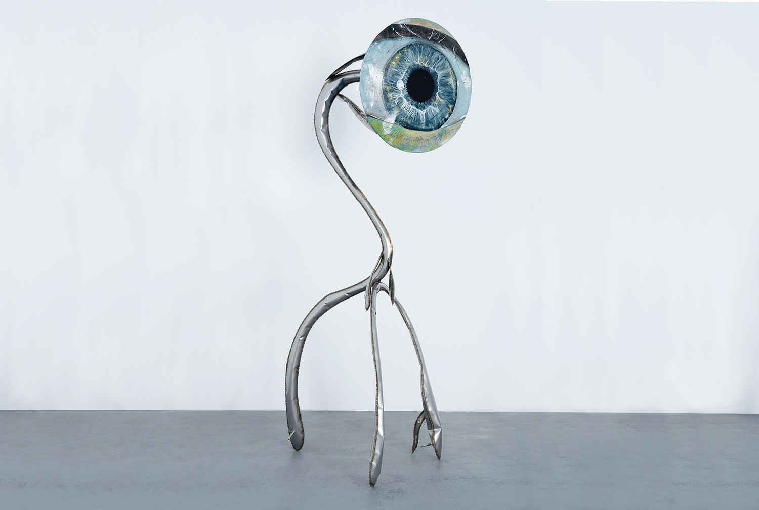 Ovidiu Toader, The Watcher 2, 2023 Stainless steel & acrylic paint 184 Ă 70 Ă 63 cm