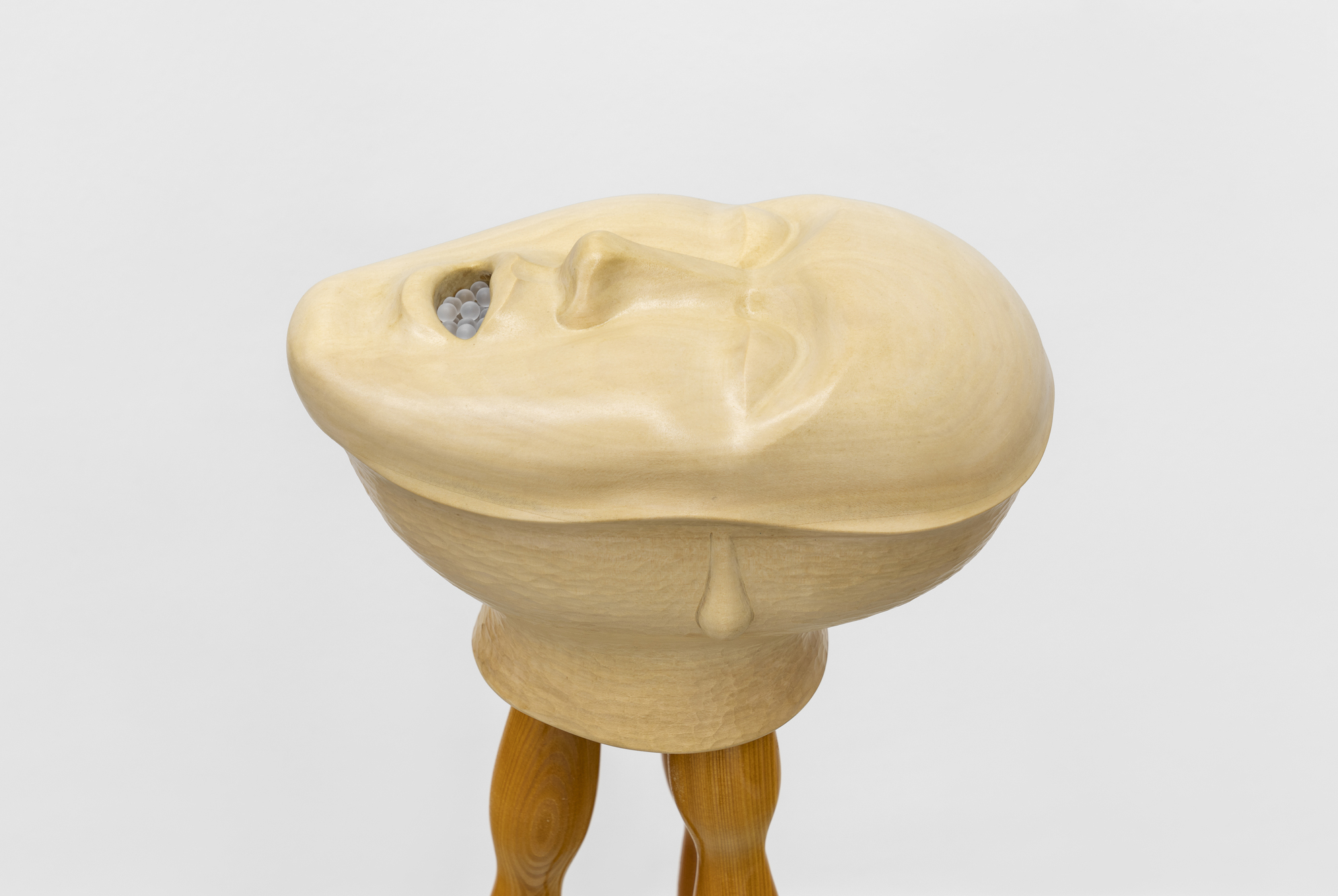 Eliška Konečná, A Jar Full of Words, 2023, wood, 60 x 70 x 15 cm 