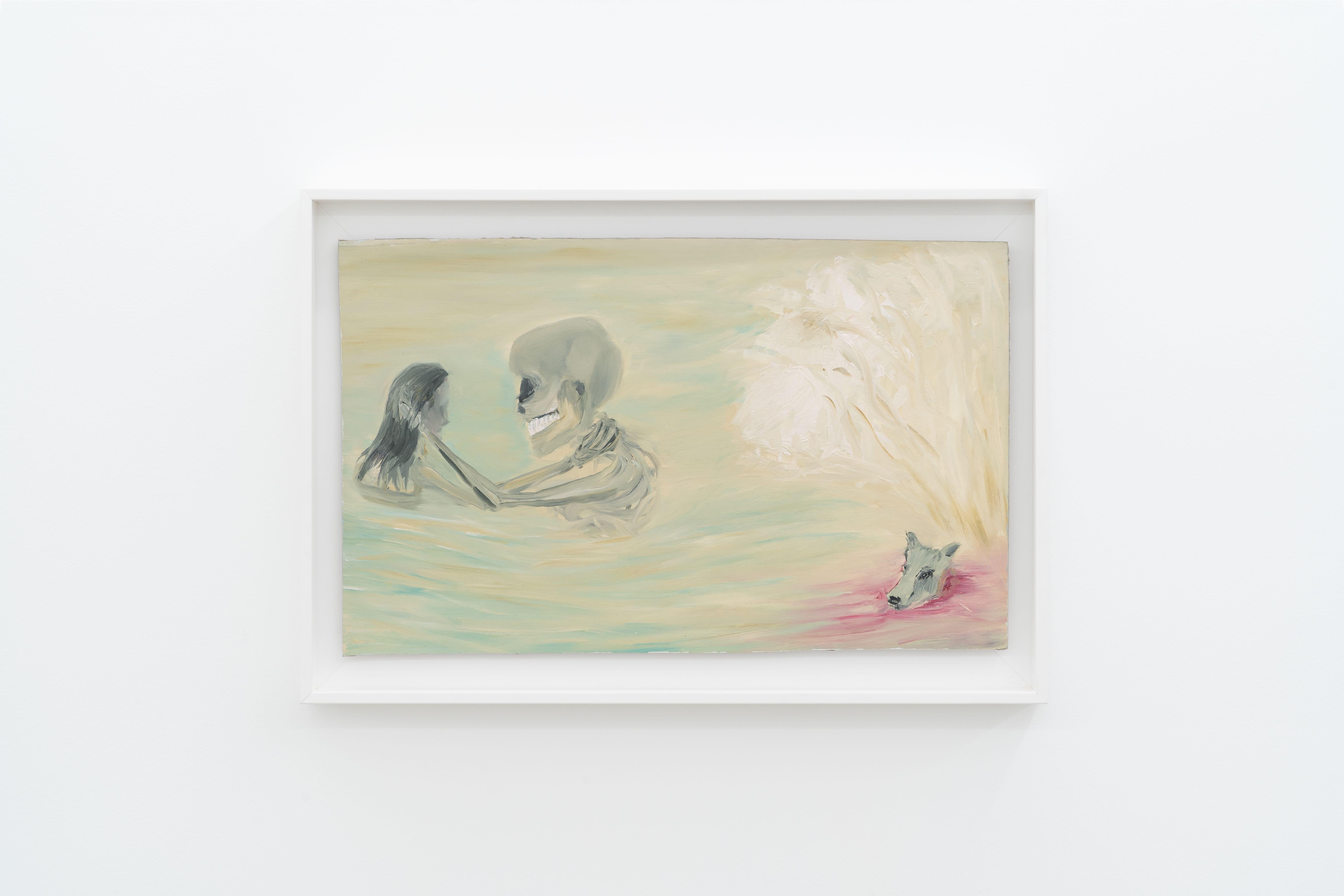 Please be desire and harmony until death, 2023. Oil on cardboard. 34 x 49 cm | 13 3/8 x 19 1/4 inches (framed)