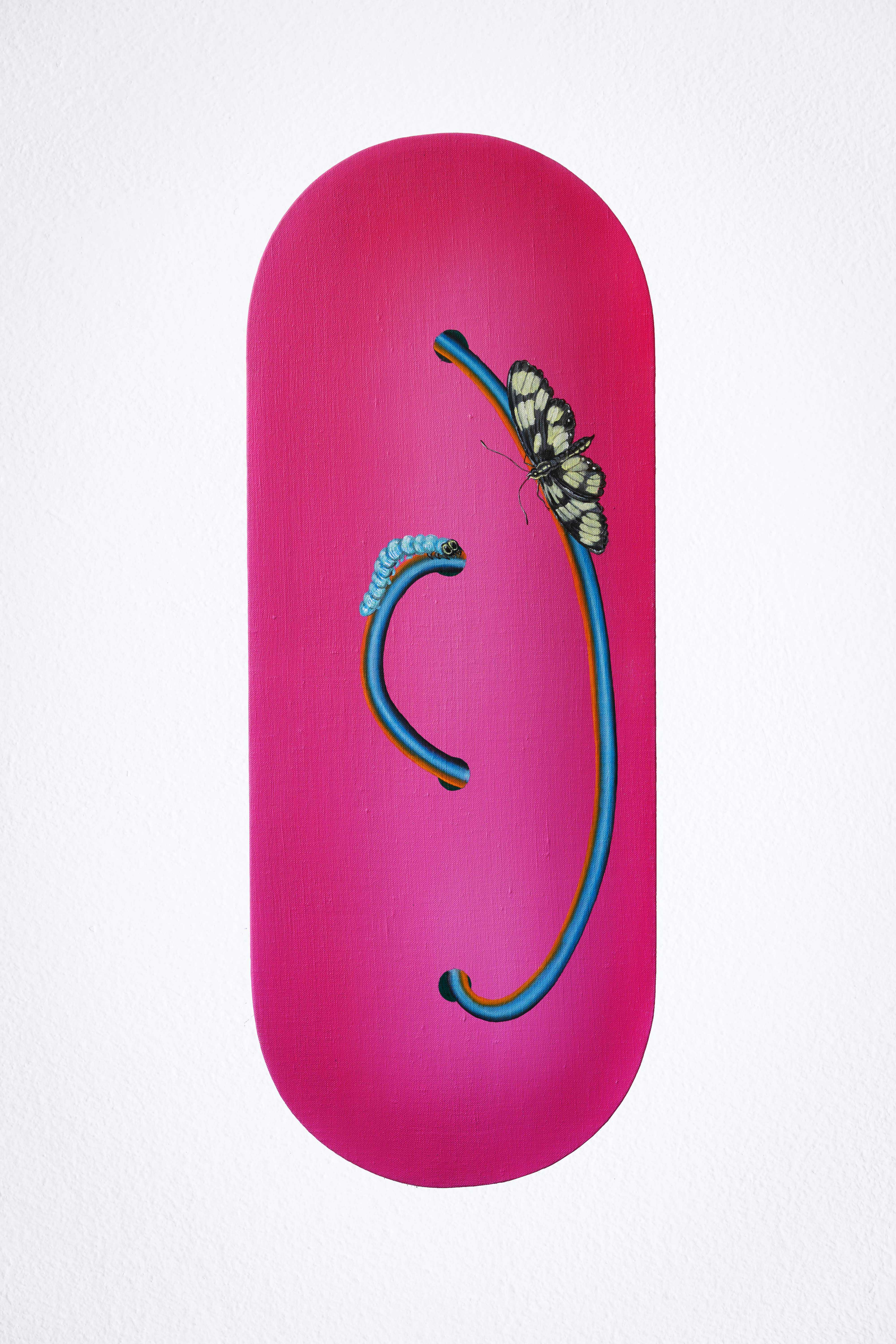 pink minijob #7, 2023 Oil on linen 65 x 25 cm