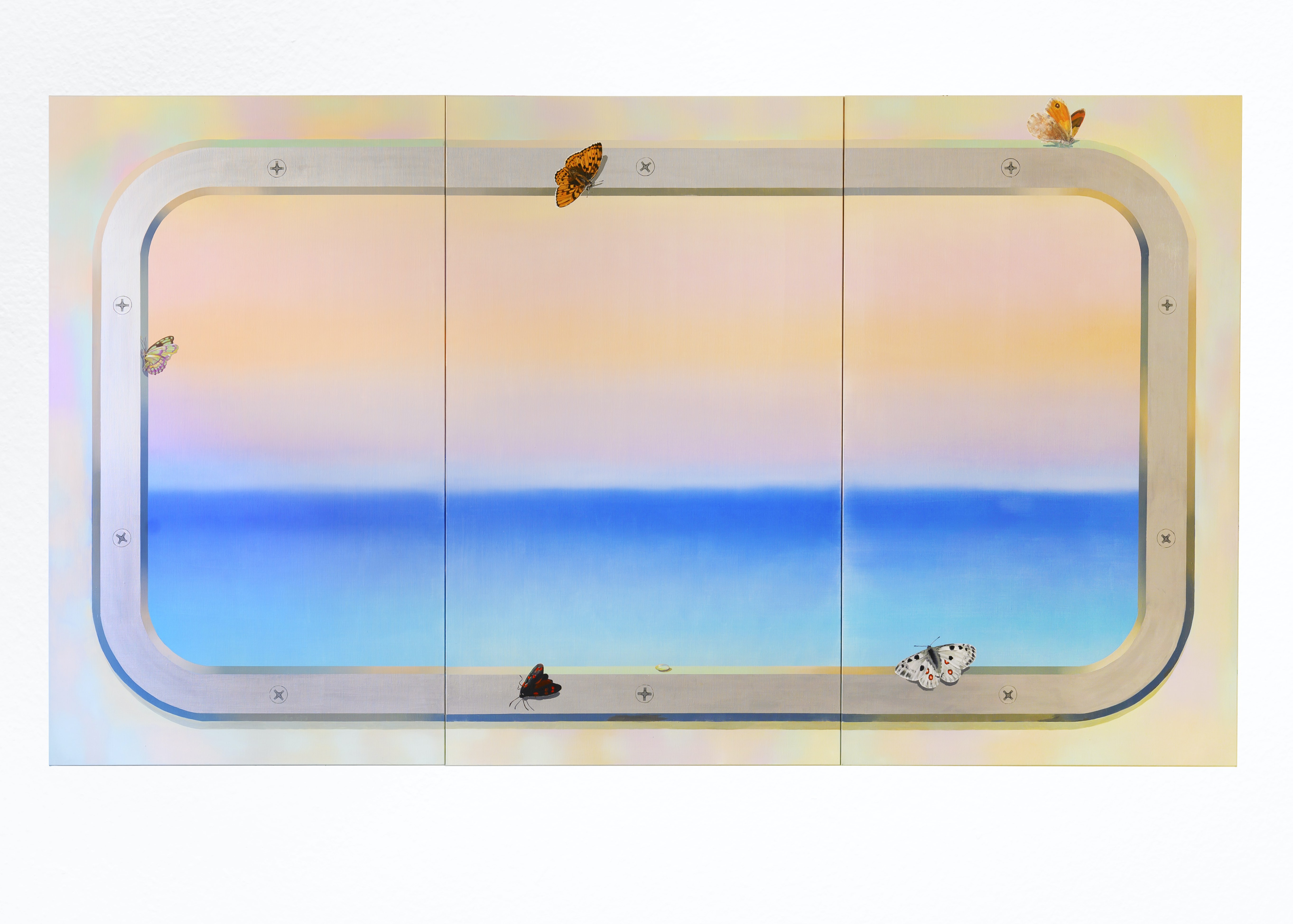 Panorama, 2023 Oil and aluminum on linen 170 x 300 cm