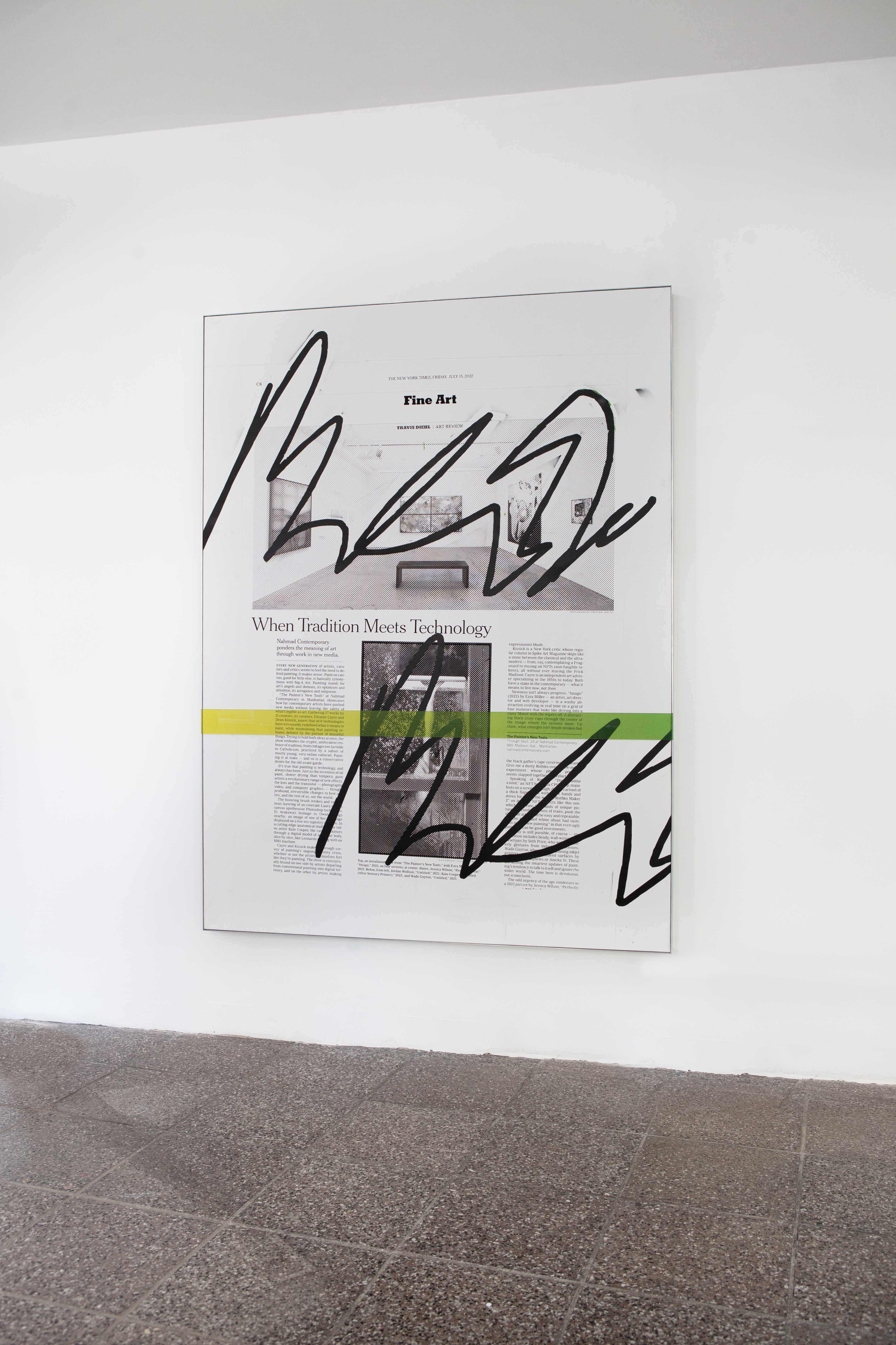Bosse Bergfeld: Gradient – vinyl paint, spray paint, uv print acrylic glass, canvas, aluminium, wood, 200 x 150 x 8 cm, 2023