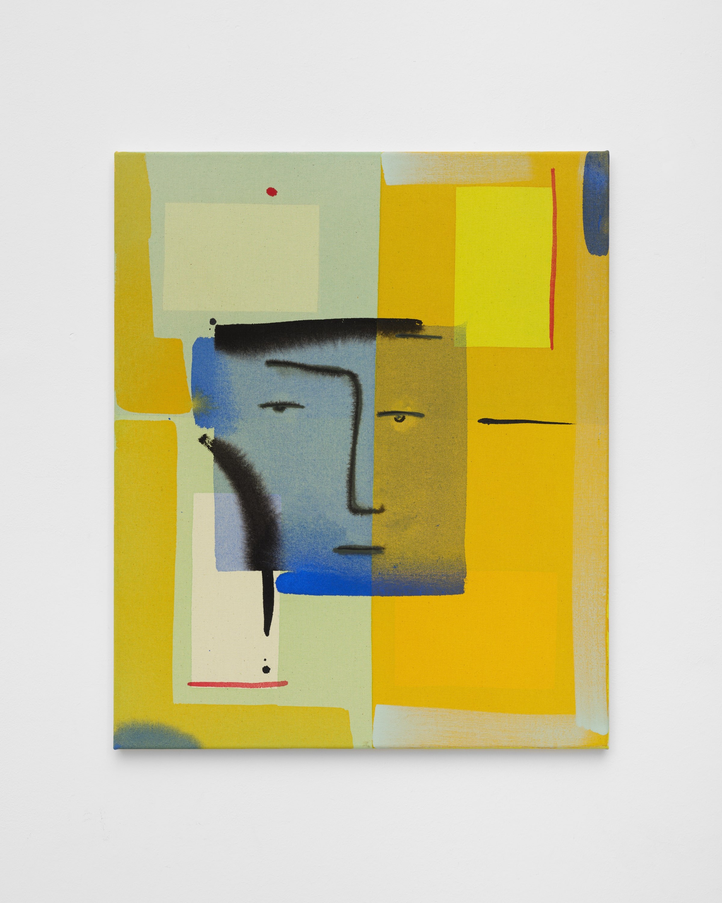 Benjamin Bernt, Schaltplan 1 (Kg_L-3), 2023, Acryl, Pastell auf Leinwand, 67 x 54 cm