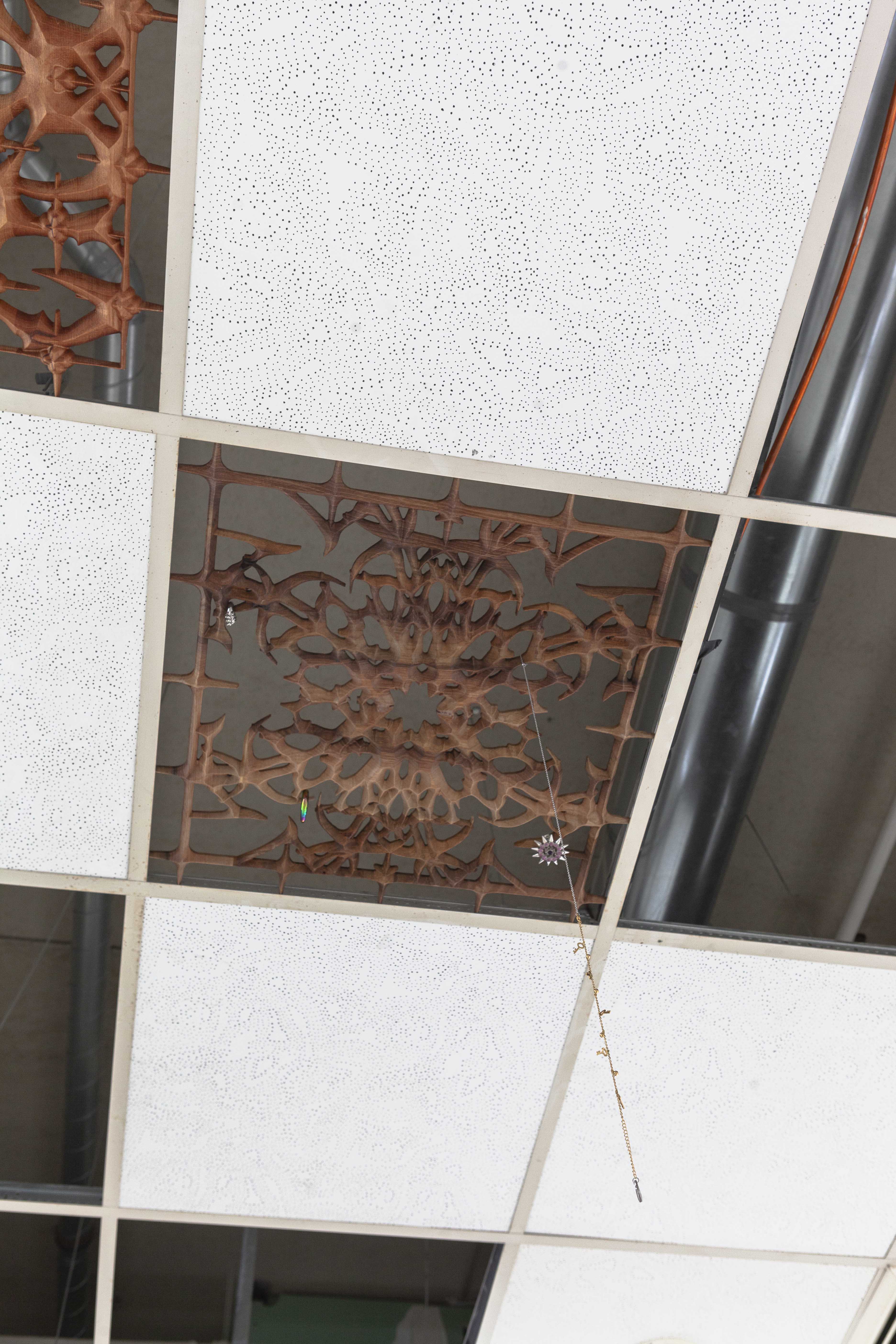 Installation view Emma Pidre "Untitled (office ceiling panel #1)" 2023