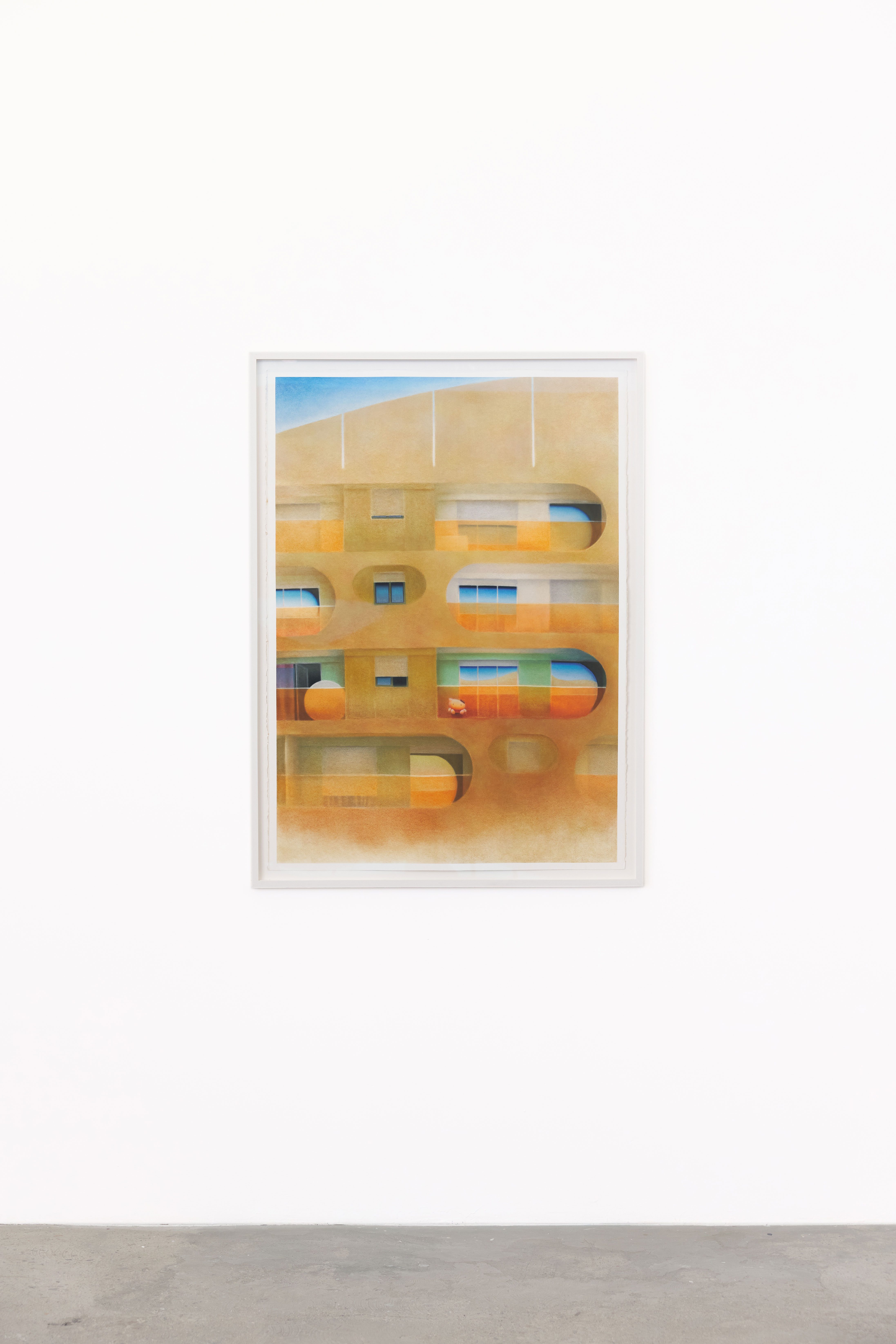 Hello Kitty II, 2023 Pastel on paper 105 × 75 cm (framed: 112 × 82 cm). Courtesy of the artist and Crèvecœur, Paris. Photo: Alex Kostromin