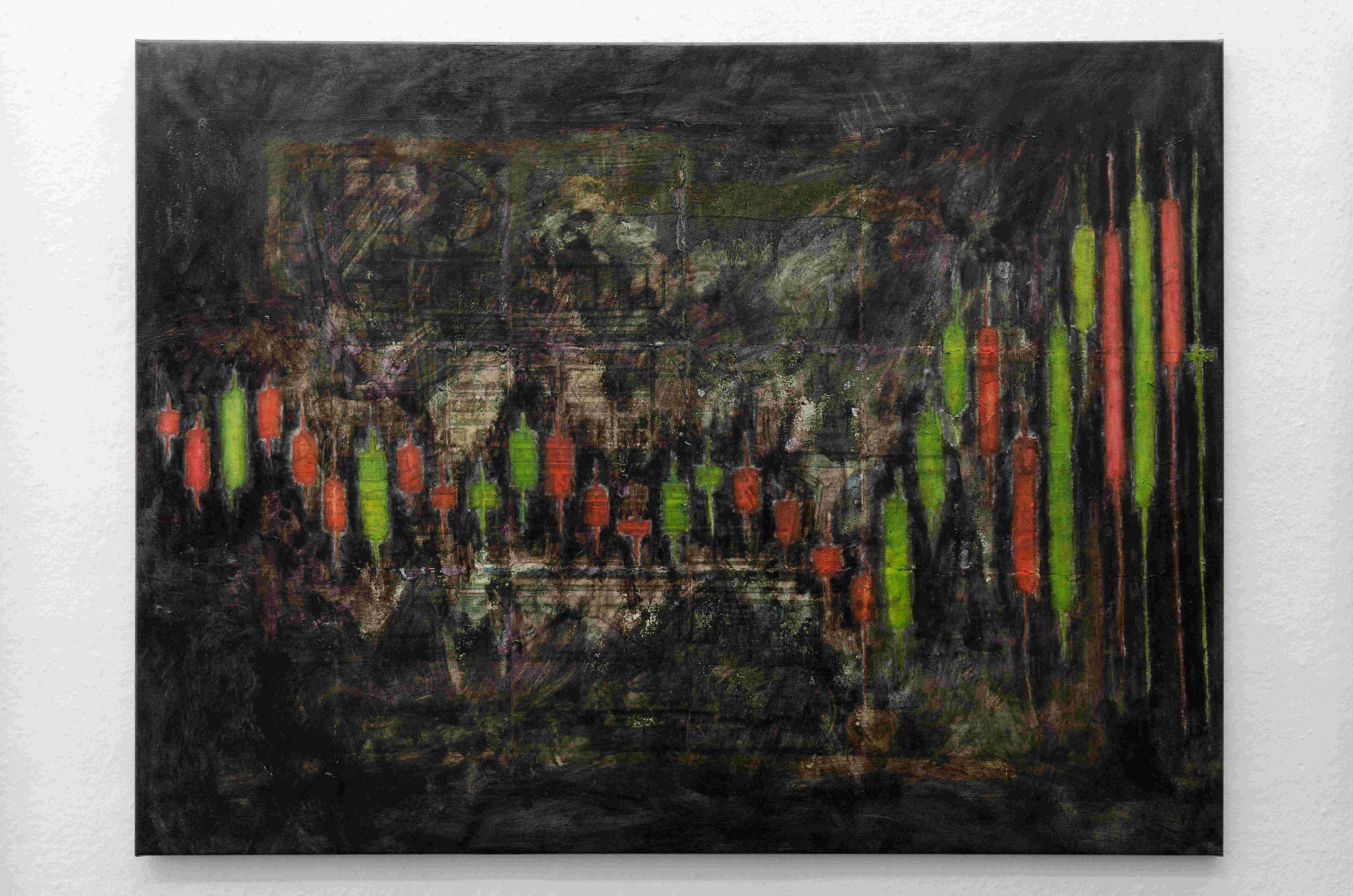 Andy Schumacher, batavia increasing volatility, 2022, Oil, paper on canvas, 130cm x 99cm