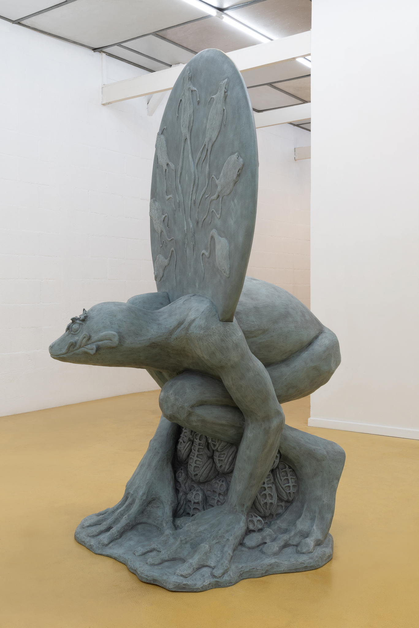 FREDERIK EXNER: UPSTREAMER, 2023 - Polyester resin, fiberglass, paint H192, W113, L125