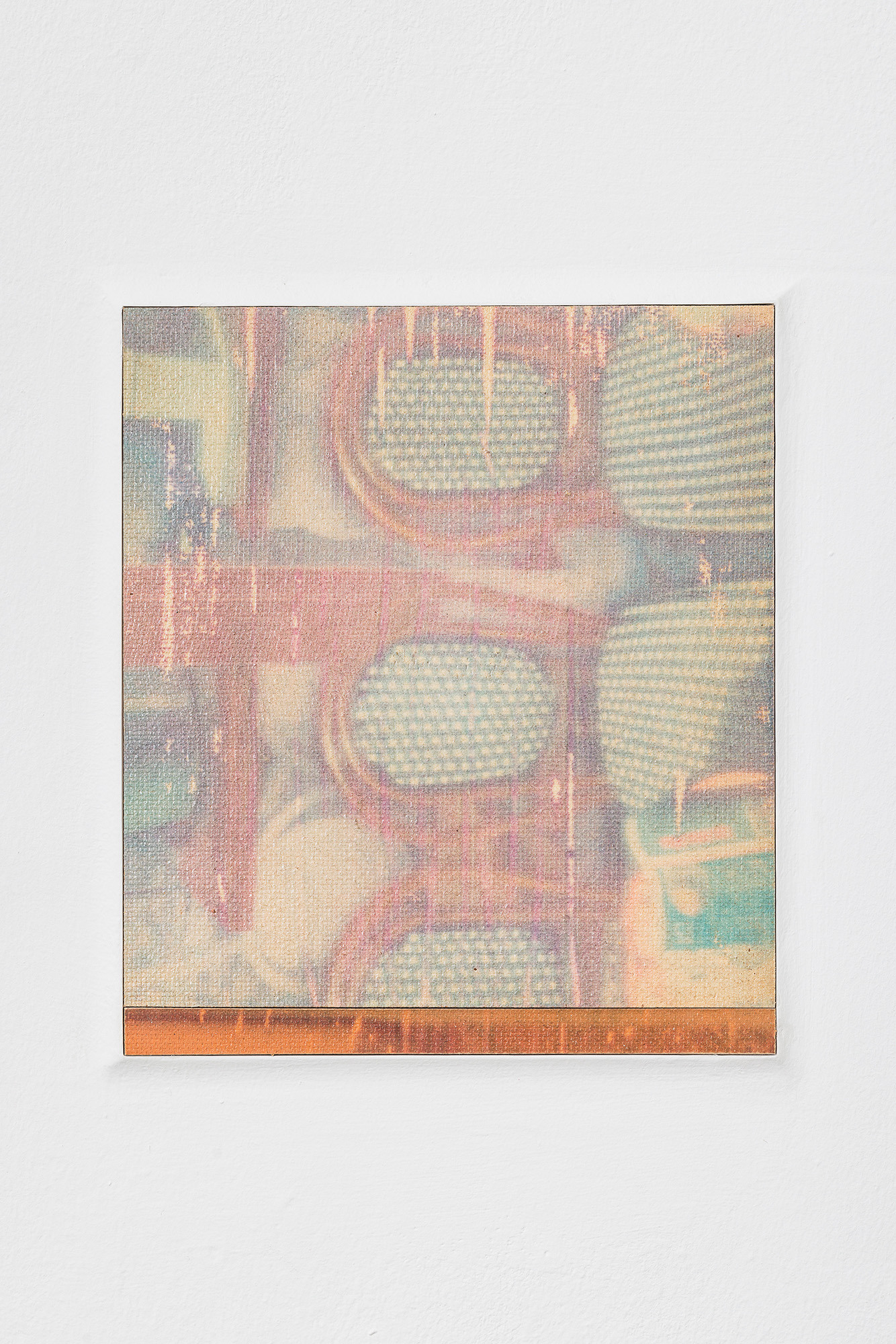 Lukas Matuschek: 30/04/22, 2023, Inkjet ink, acrylic medium on HDF, 20 x 23 cm