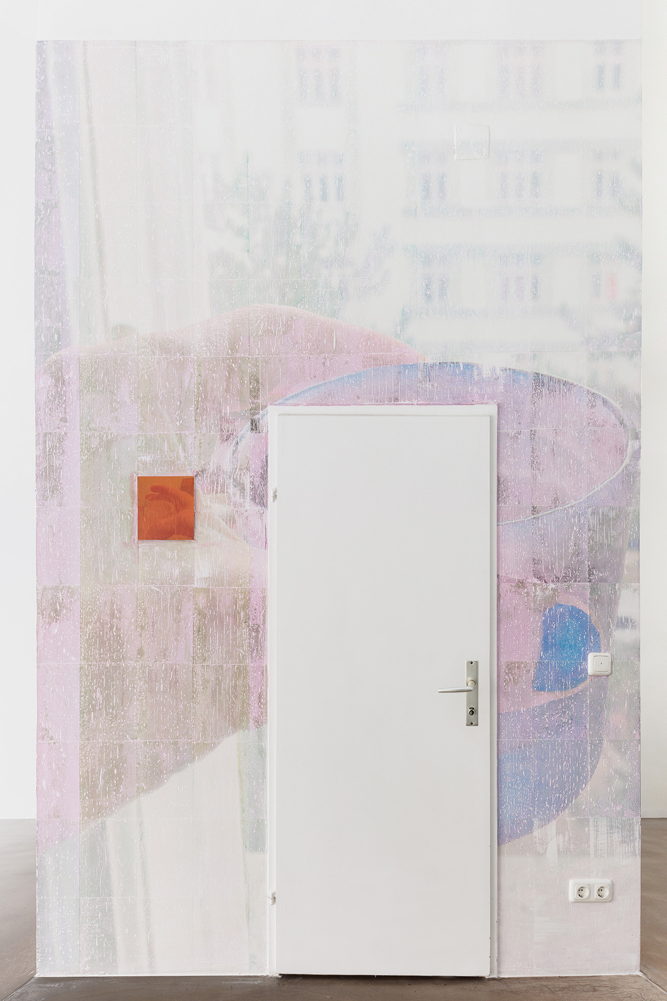 Lukas Matuschek: 27/01/23, 2023, Inkjet ink on wall, 216 x 335 cm