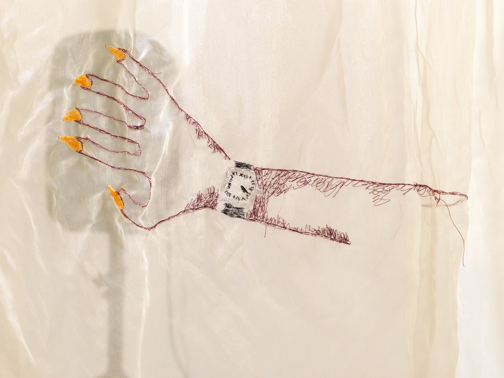 Adam Christensen, Wild flower memories, Metalic silk textiles, dimensions variable, 2023