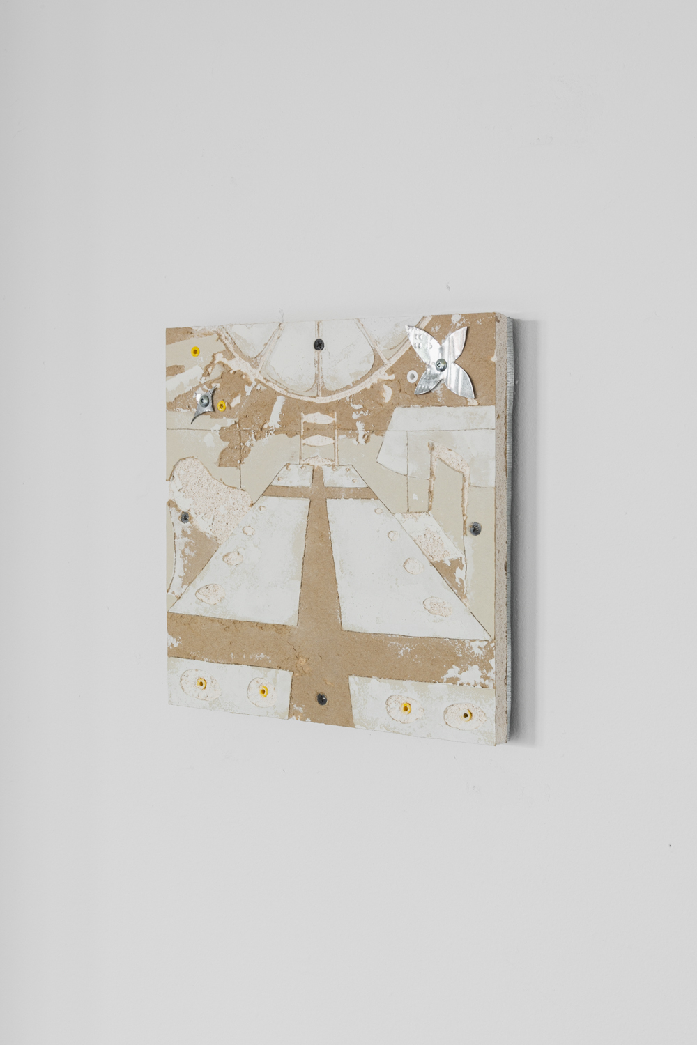 The Raft (2023), Primer, Joint Compound, Drywall, 10x10 in