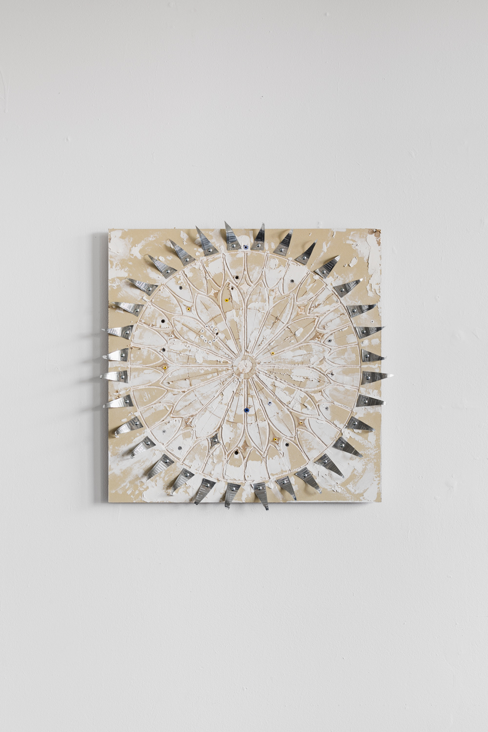 Rose (2023) Primer, Joint Compound, Drywall Anchors, Metal Studs, Drywall, 24x24 in