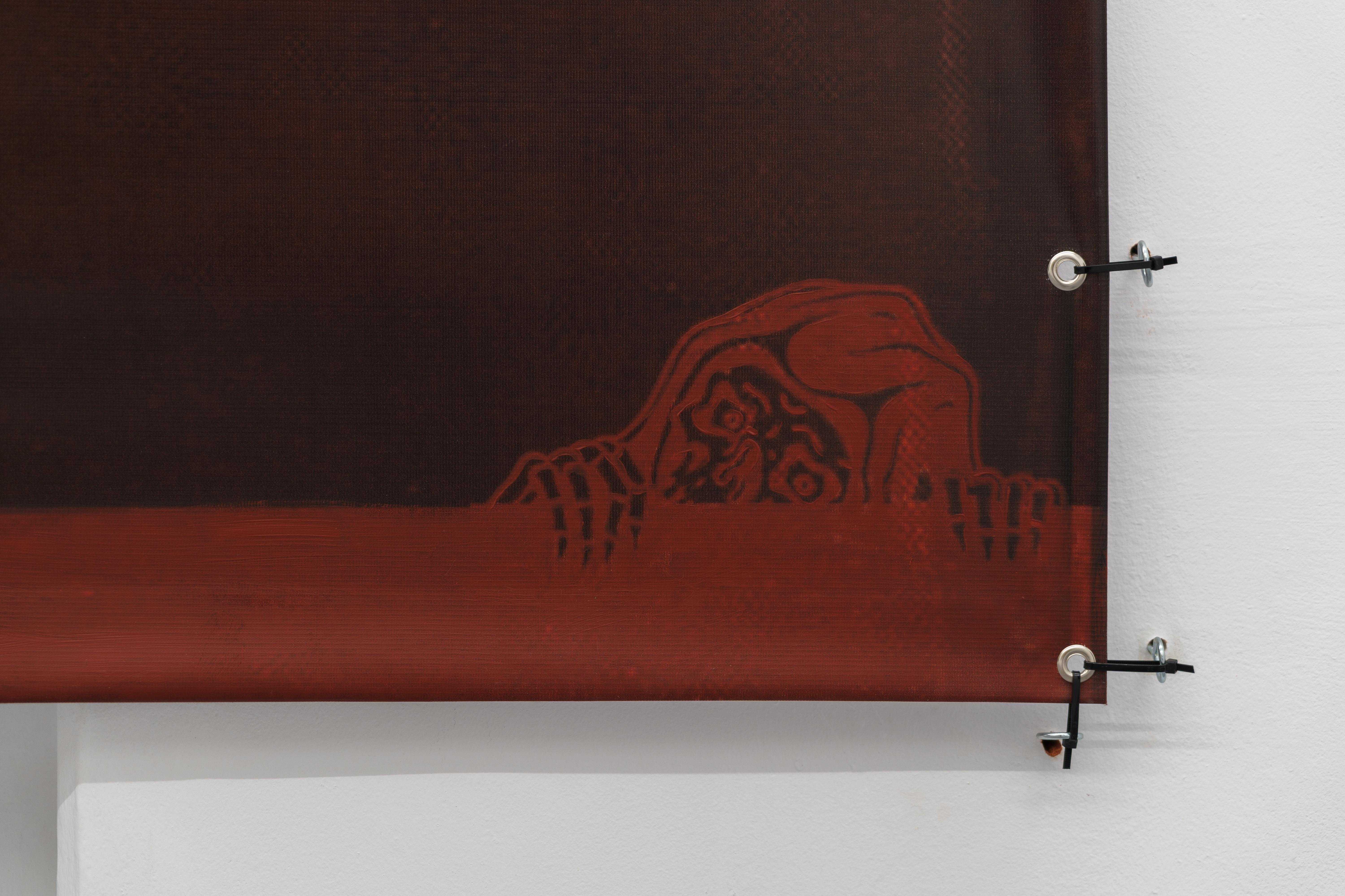 Ian Swanson, âThe Time is at Hand â, 2023, acrylic and hardware on PVC, 250 x 187 cm (Details)