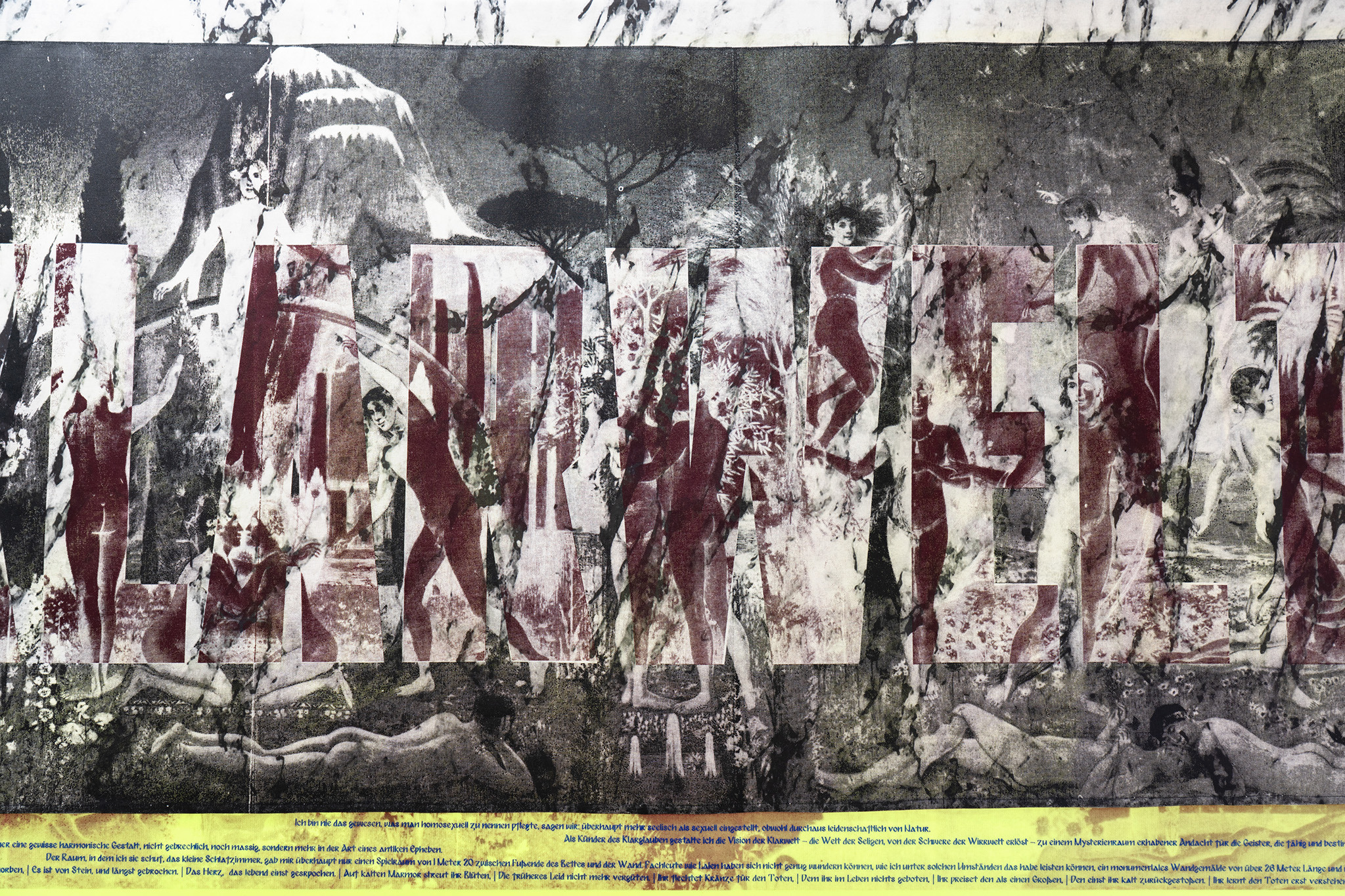 Philipp Gufler, „Quilt #37 (Elisarion)“, textiles, screen print, 180x90 cm, courtesy Galerie BQ Berlin