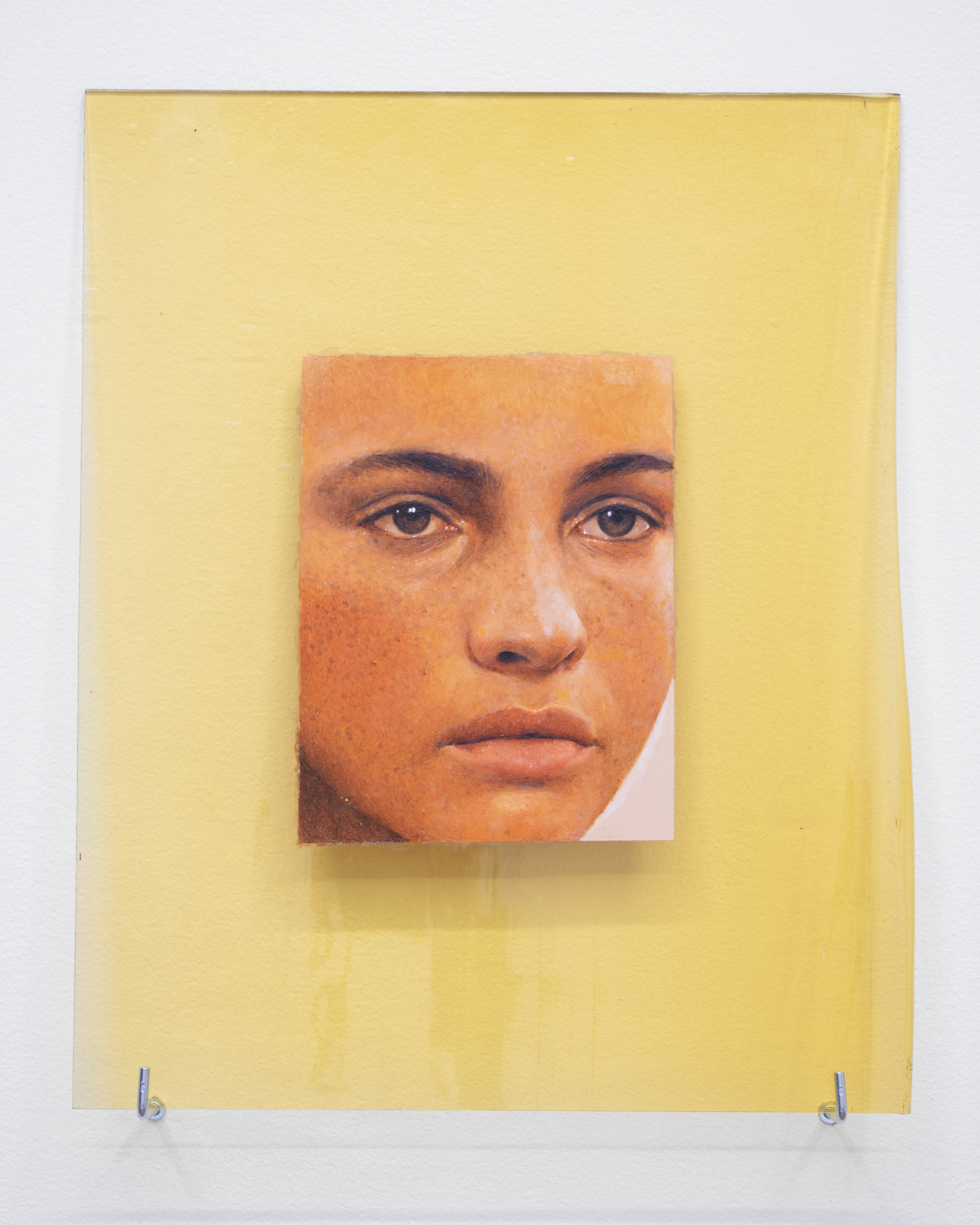 Dayglow, oil on glass, 31.5 x 25.5cm, 2023