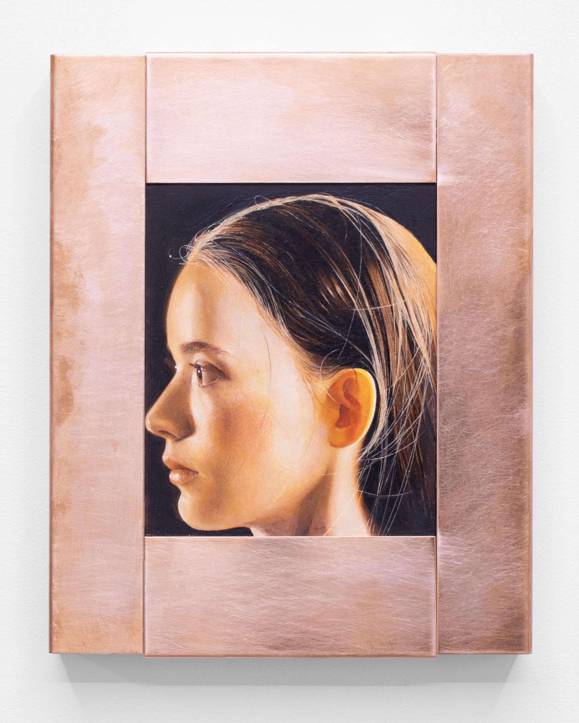 Evening Colours (Opal), oil on board, copper, 30 x 24.5 x 3.5cm, 2023