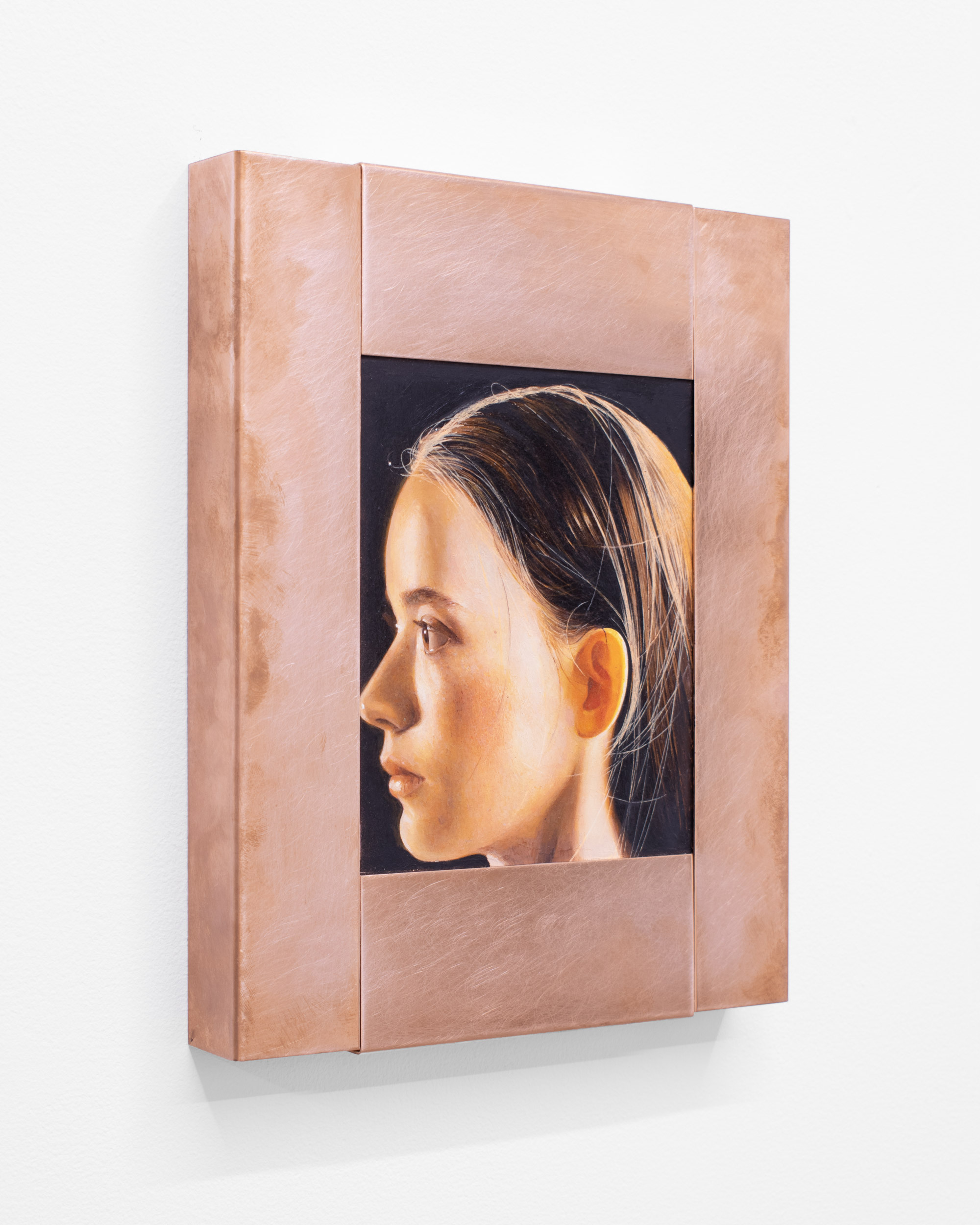 Evening Colours (Opal), oil on board, copper, 30 x 24.5 x 3.5cm, 2023
