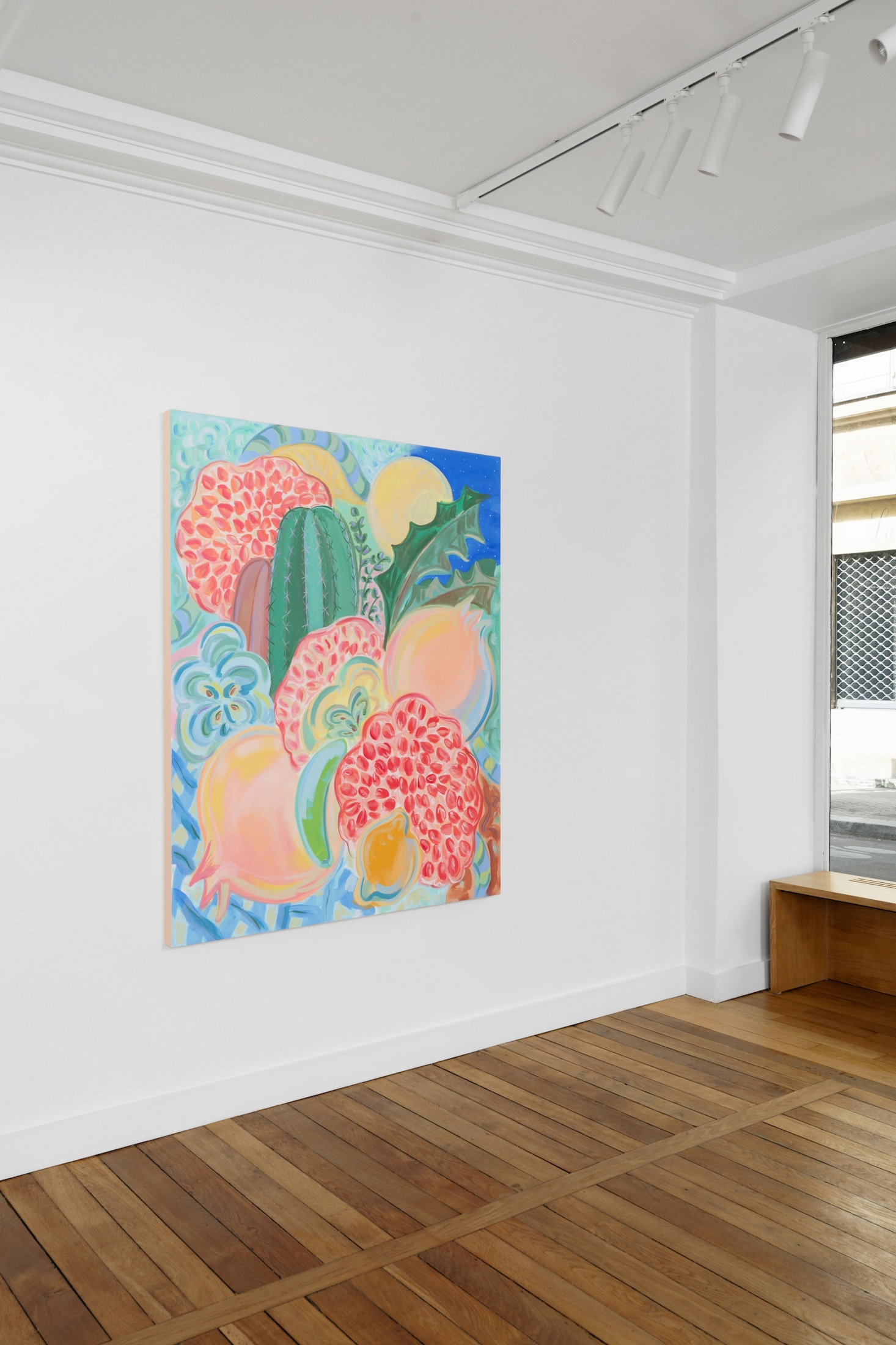 Exhibition view, Sol Calero, Nino Kapanadze, Shana Moulton, Crèvecœur, Paris, 2023. Courtesy the artists and Crèvecœur, Paris. Photo: Aurélien Mole